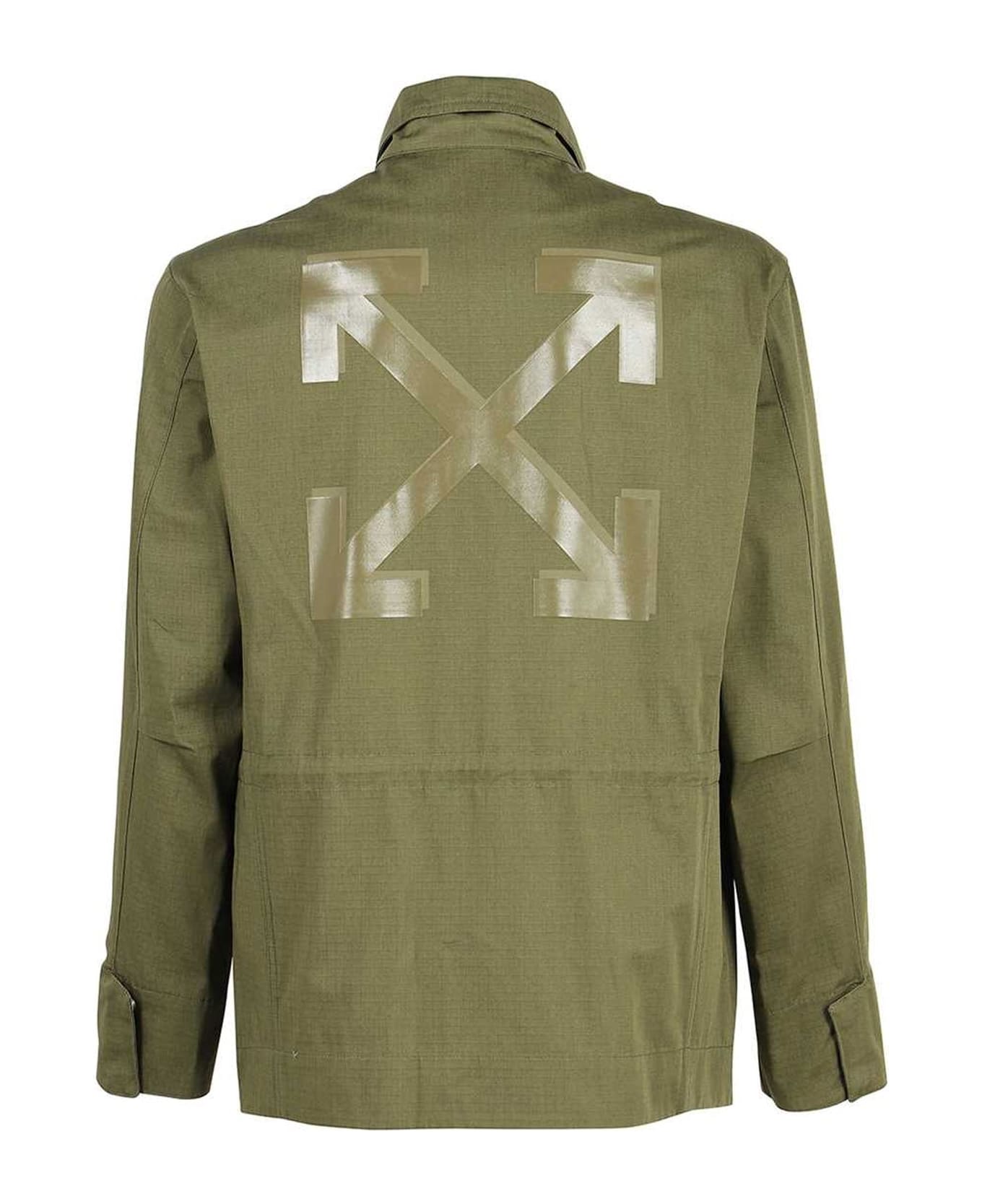 Off-White Arrow Field Cotton Jacket - Green ジャケット