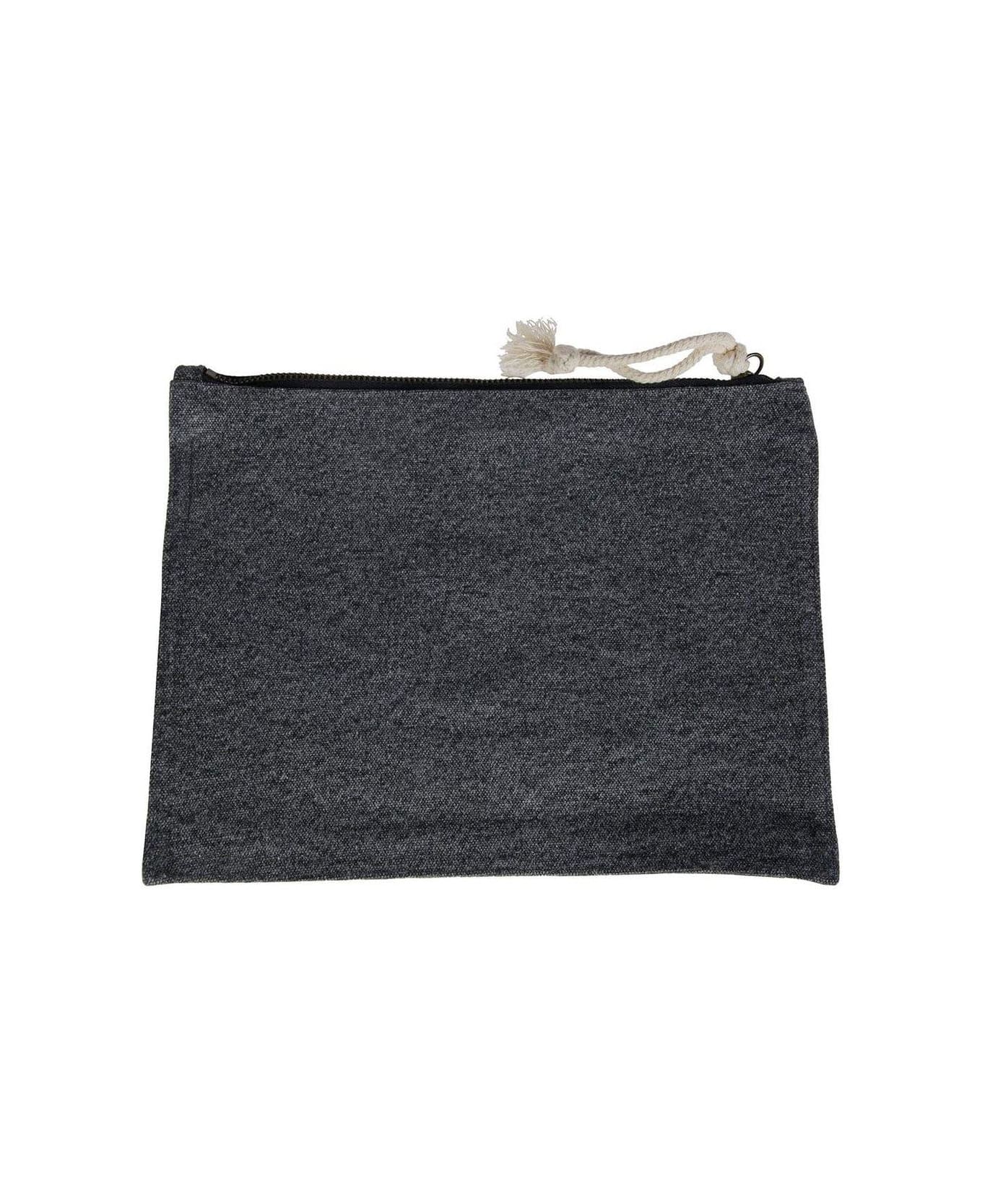 Isabel Marant Netia Logo Embroidered Clutch Bag - Nero