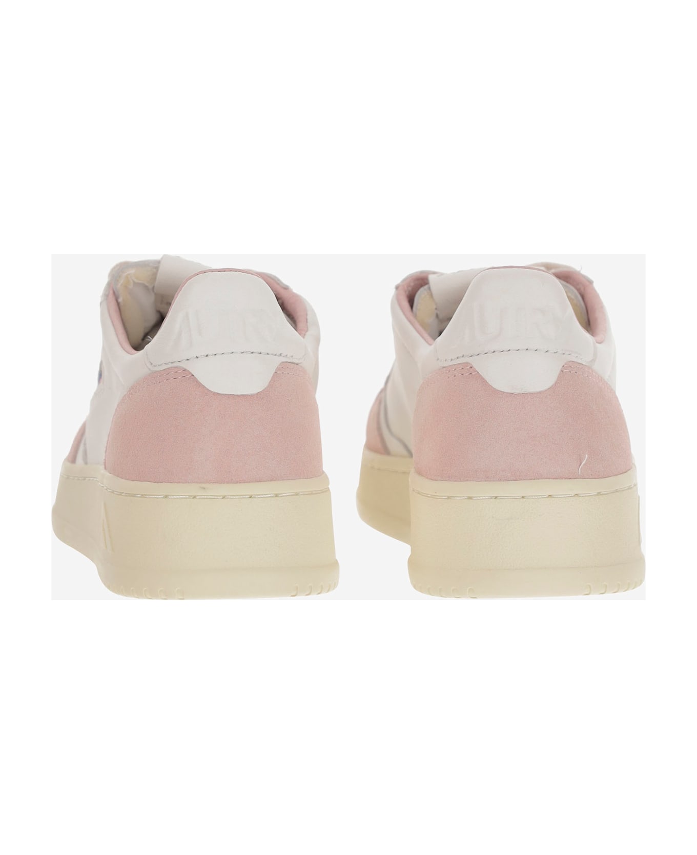 Autry Low Medalist Leather Sneakers - Wht/powder