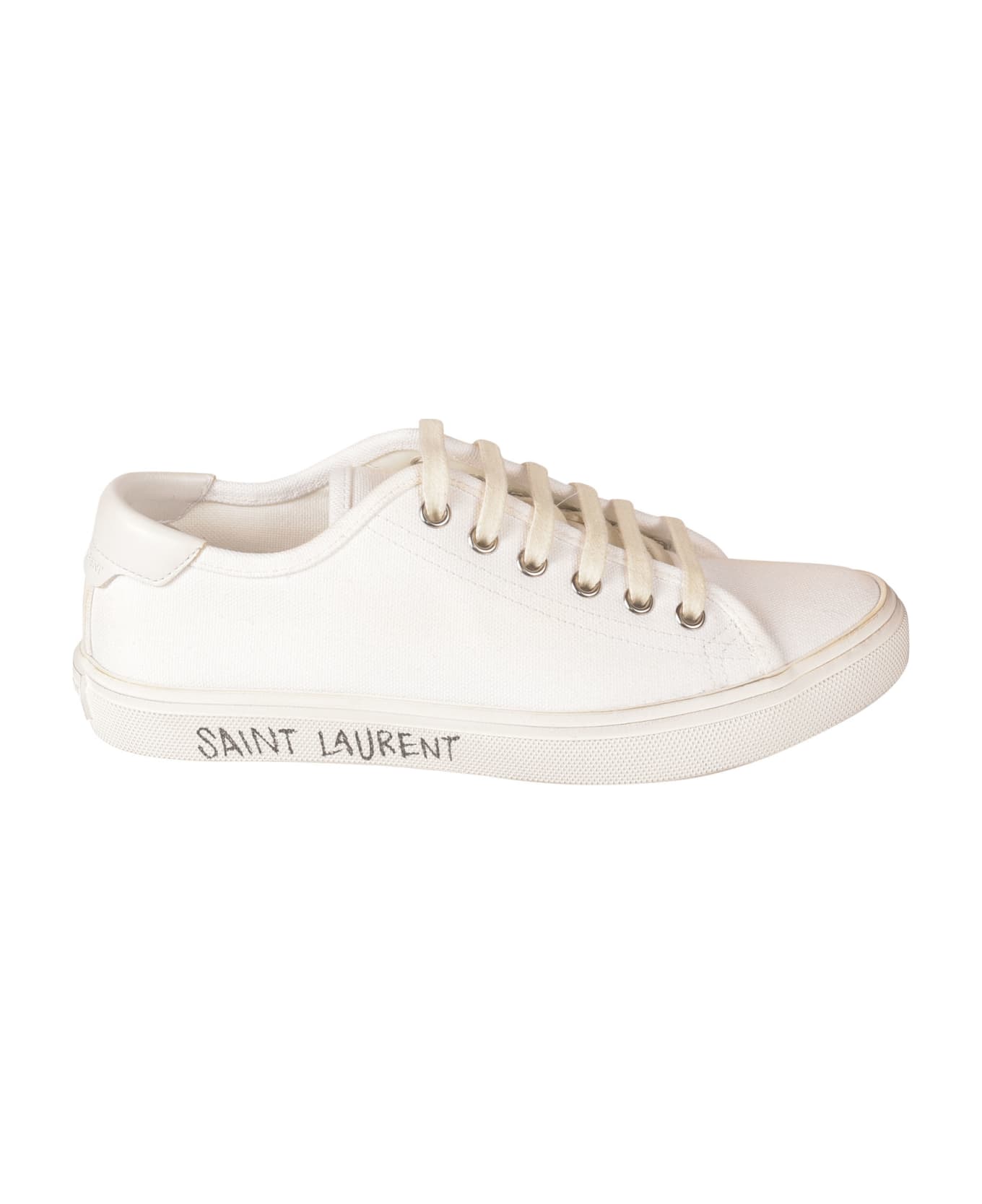 Saint Laurent Side Logo Sneakers - White
