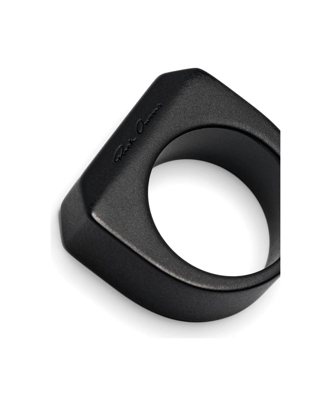 Rick Owens Matte Bevelled Ring - Black