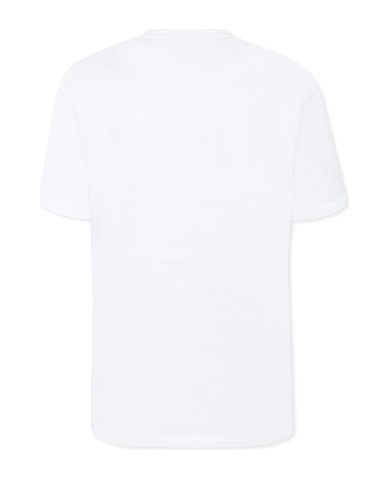 Dolce & Gabbana White T-shirt For Kids With Dg Logo - White