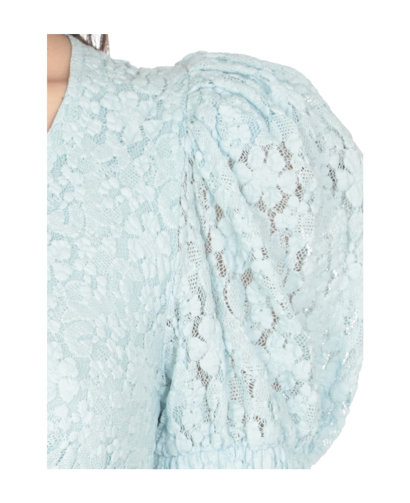 Rotate by Birger Christensen Dress With Embroideries - Light Blue