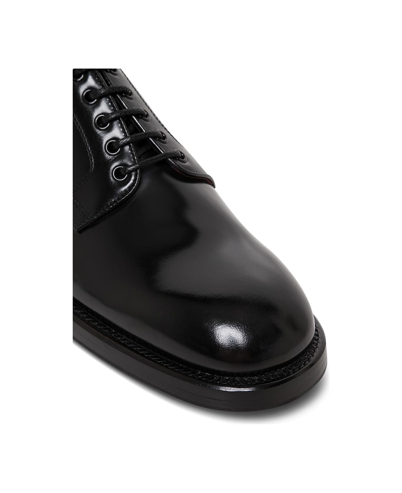Dolce & Gabbana Black Leather Lace-up Shoes - Black