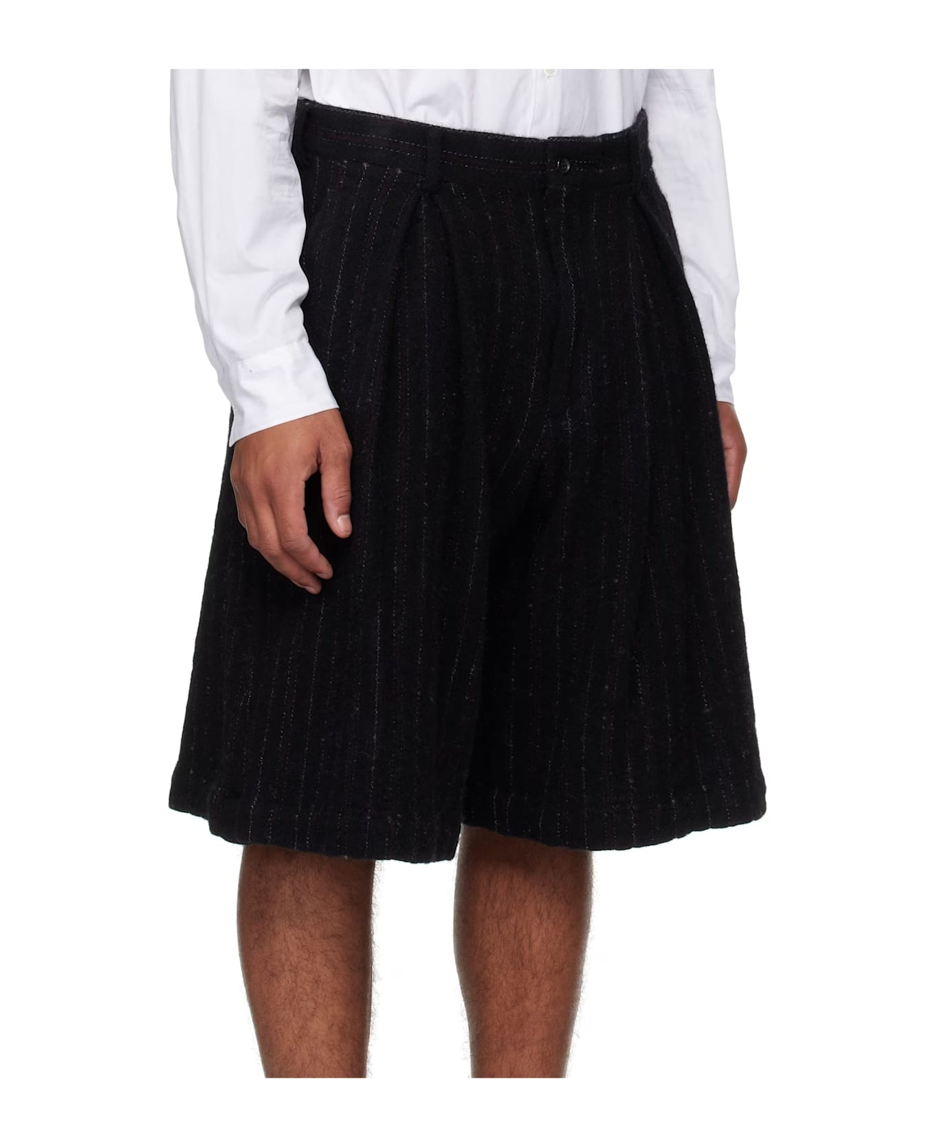 Comme Des Garçons Homme Plus Wool Shorts - Black