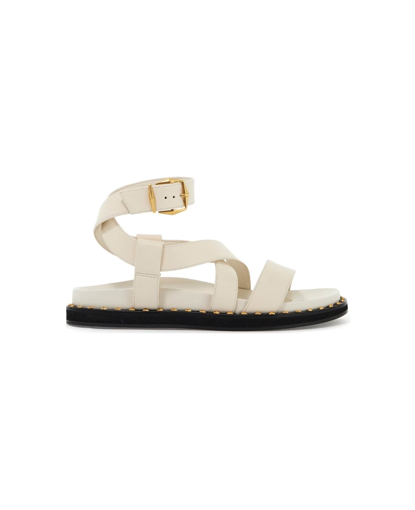 Jimmy Choo Blaise Flat Sandals - LATTE GOLD (White)