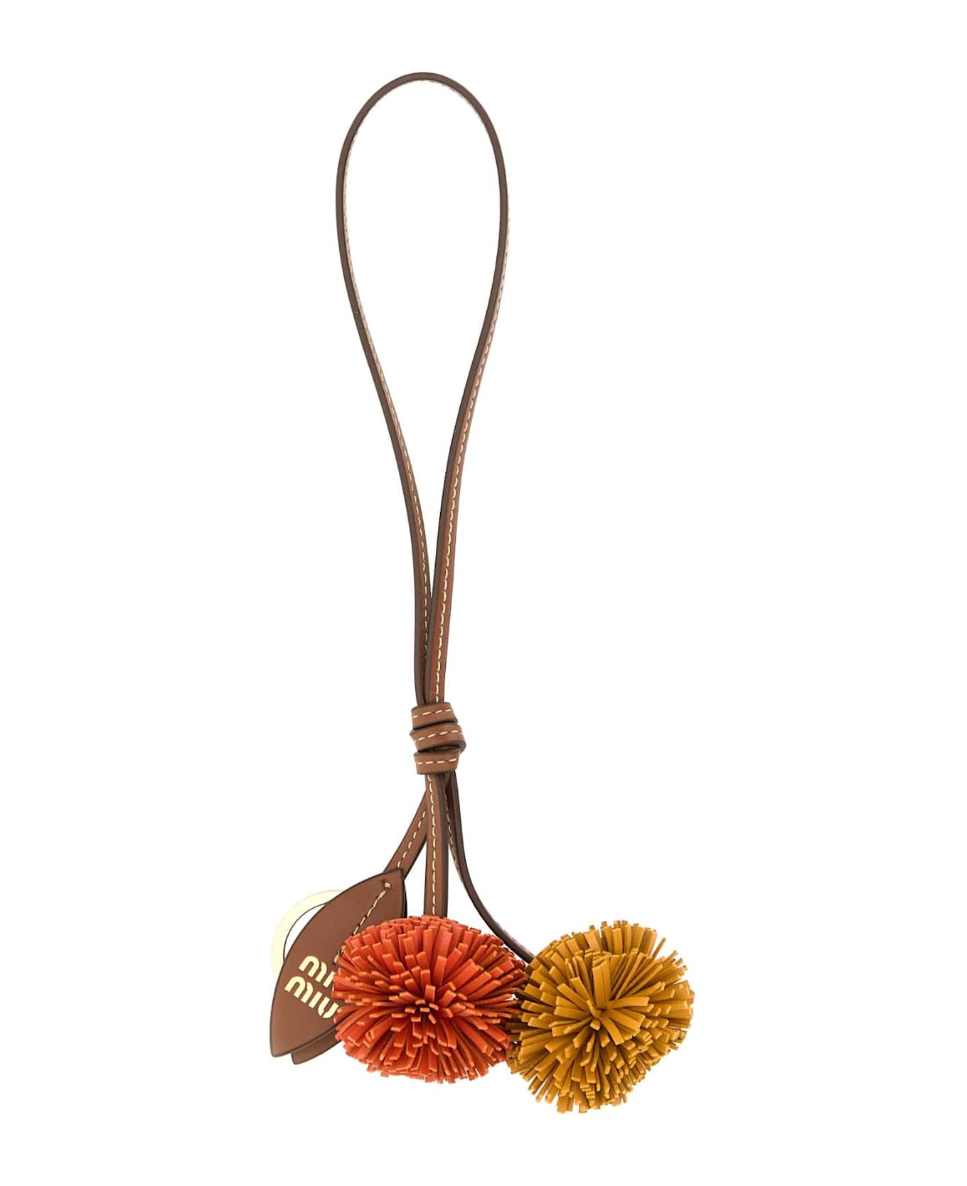 Miu Miu Multicolor Leather Charm - COGNACOCRAARANCIO