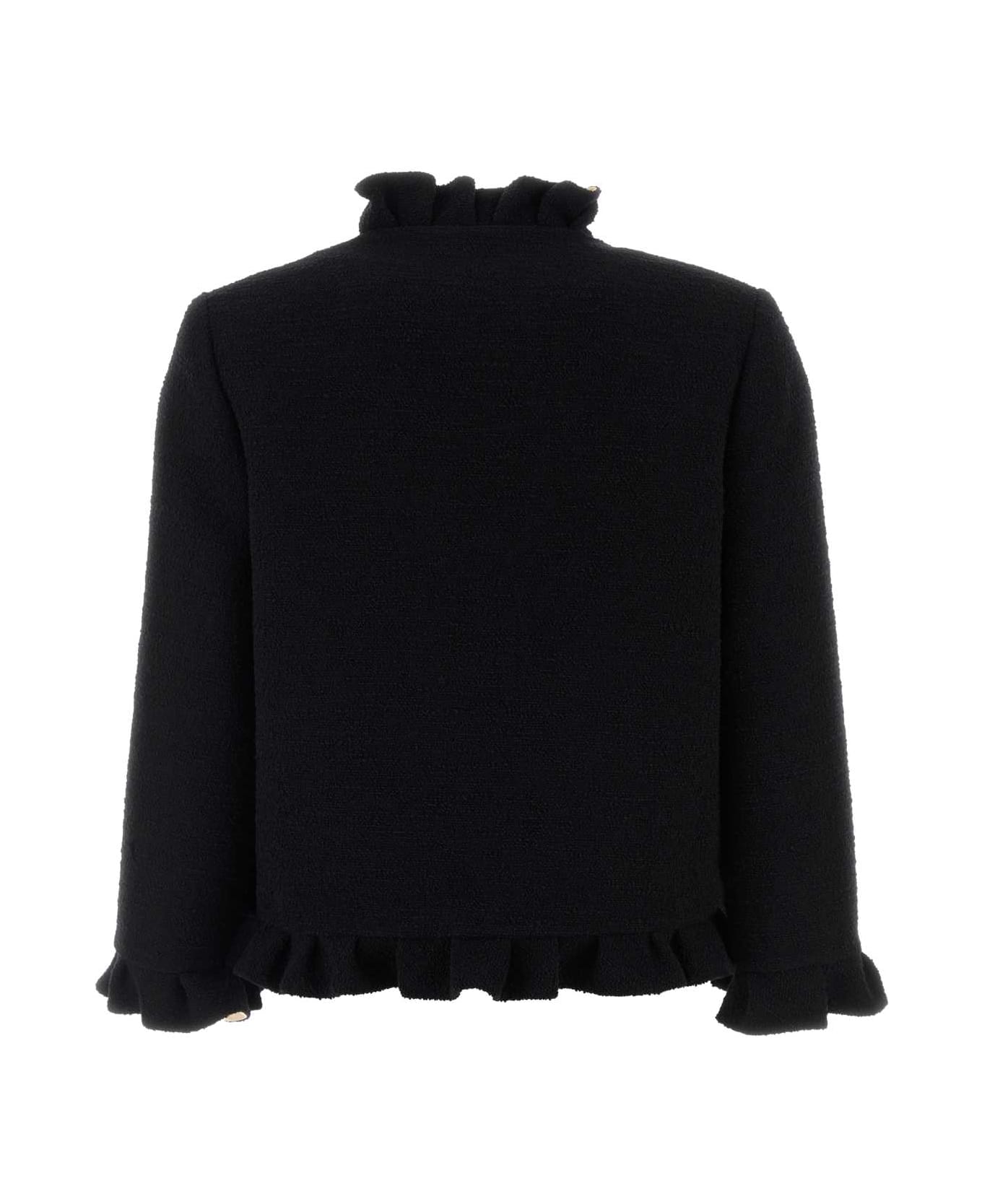 Valentino Garavani Black Boucle Blazer - NERO