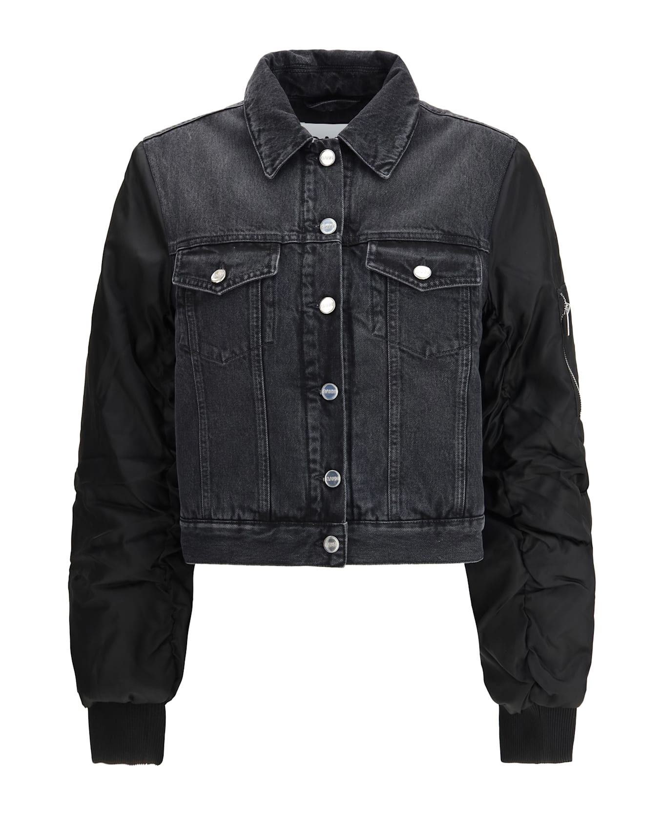 Ganni Black Rigid Denim Jacket