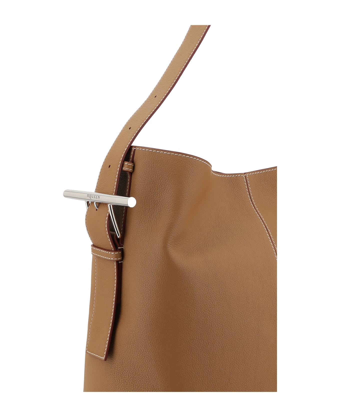 Alexander McQueen T-bar Sling Shoulder Bag - Pecan/silver