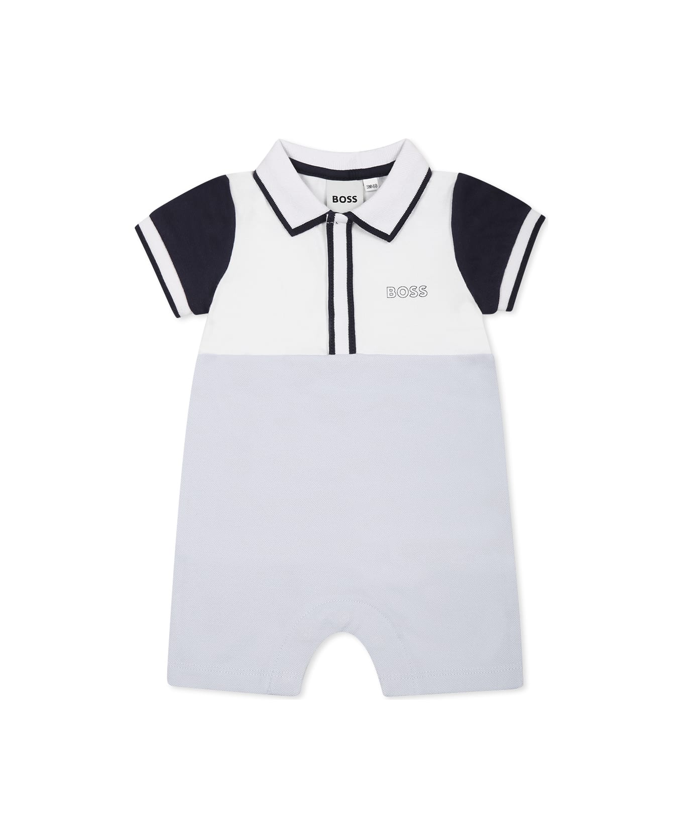 Hugo Boss Light Blue Romper For Baby Boy With Logo - Light Blue
