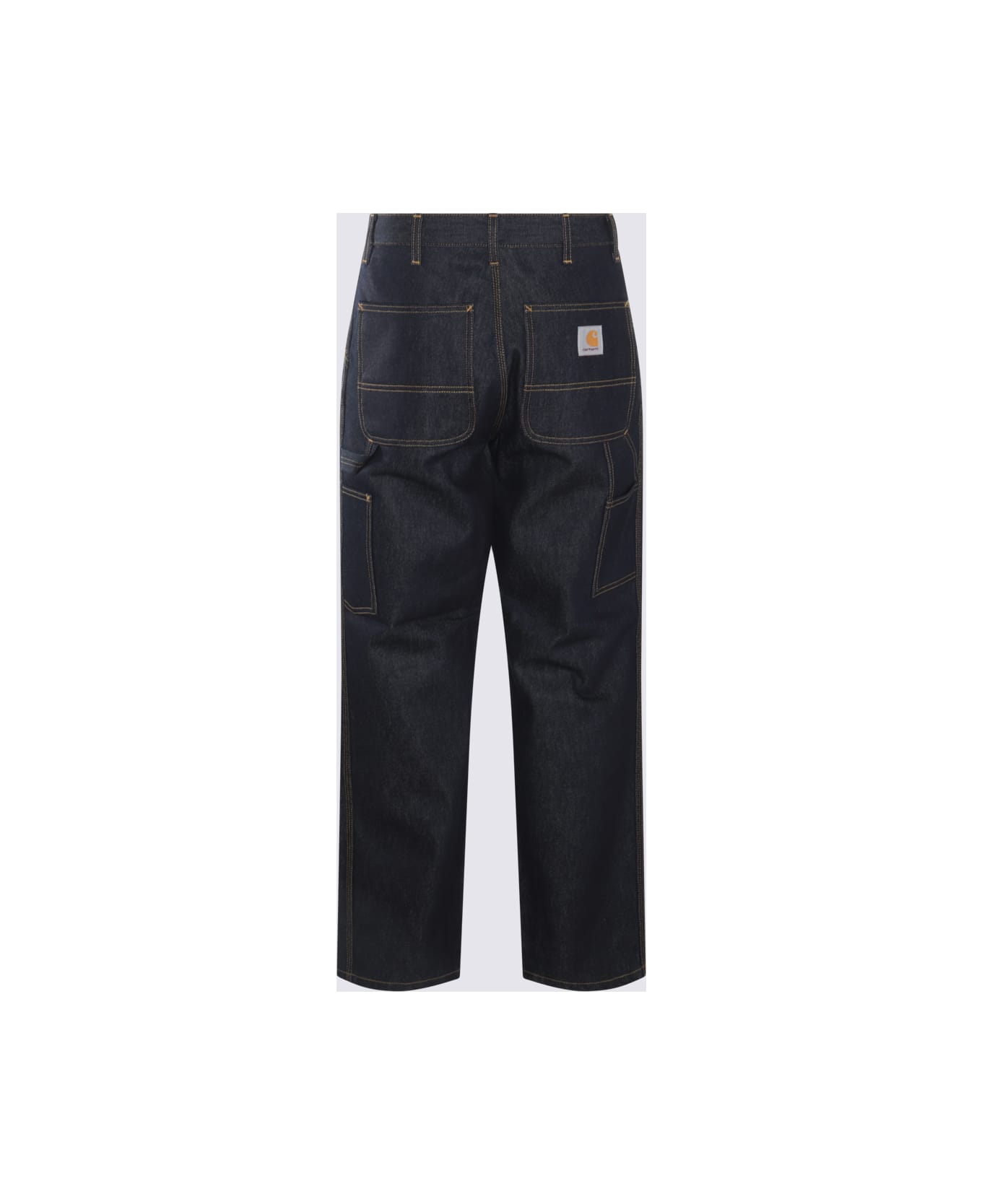 Carhartt Dark Blue Cotton Jeans - Blue Rigid