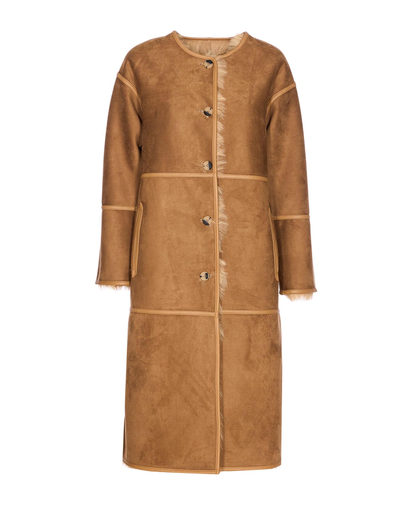 urbancode Reversible Faux Fur Coat - Beige