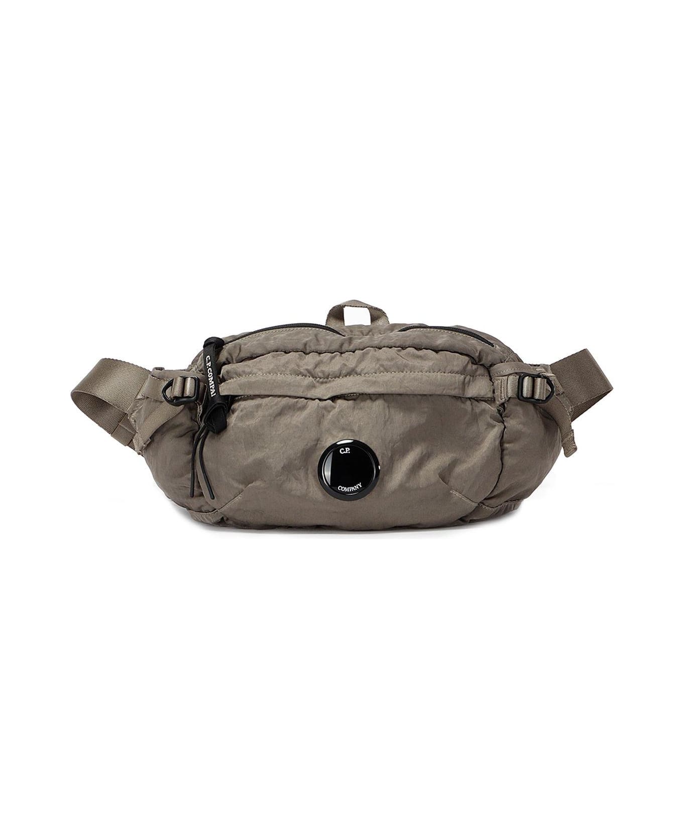 C.P. Company Lens-detailed Zipped Padded Belt Bag - WALNUT