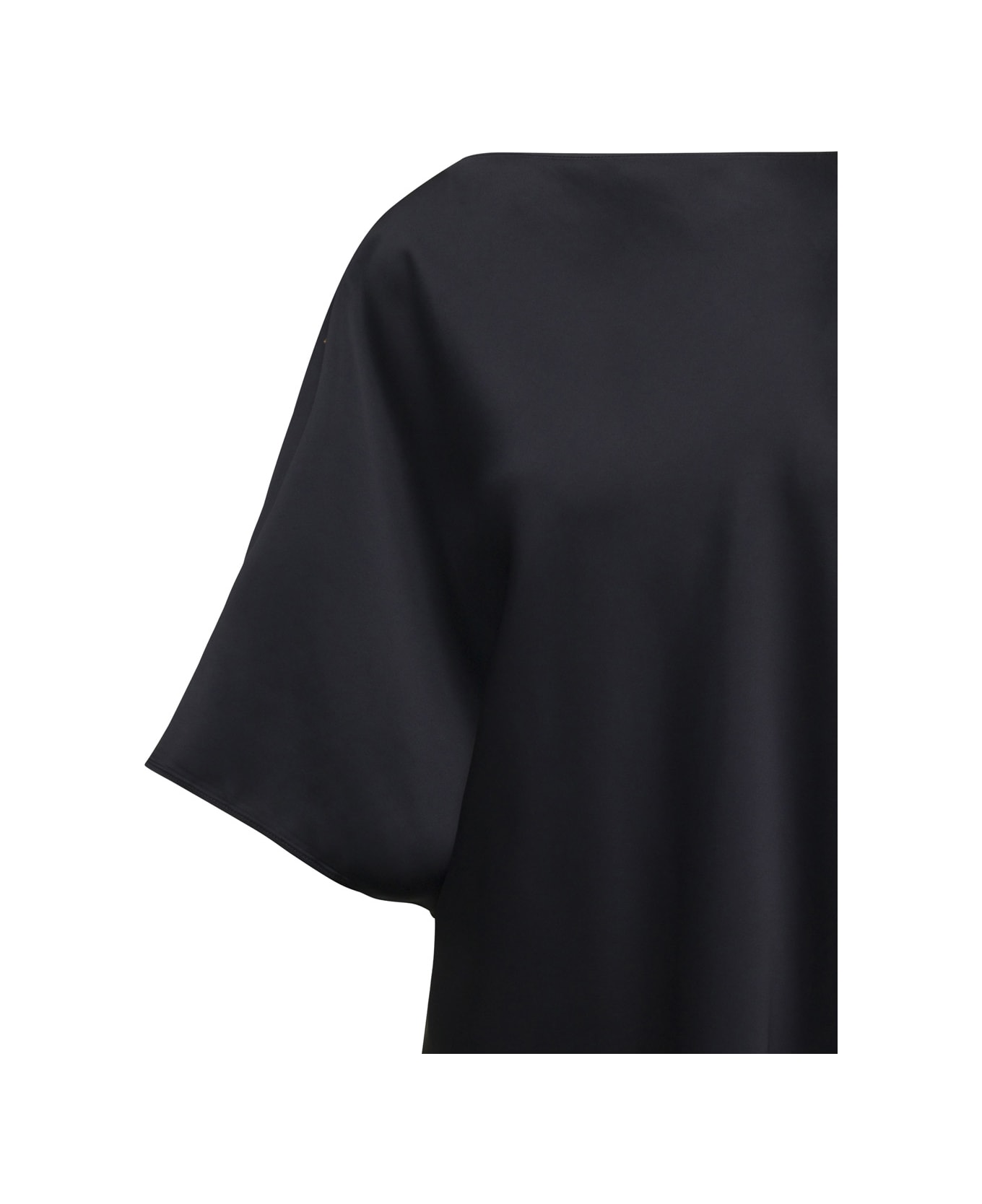Róhe Black Shirt With Boat Neckline In Viscose Woman - Black シャツ