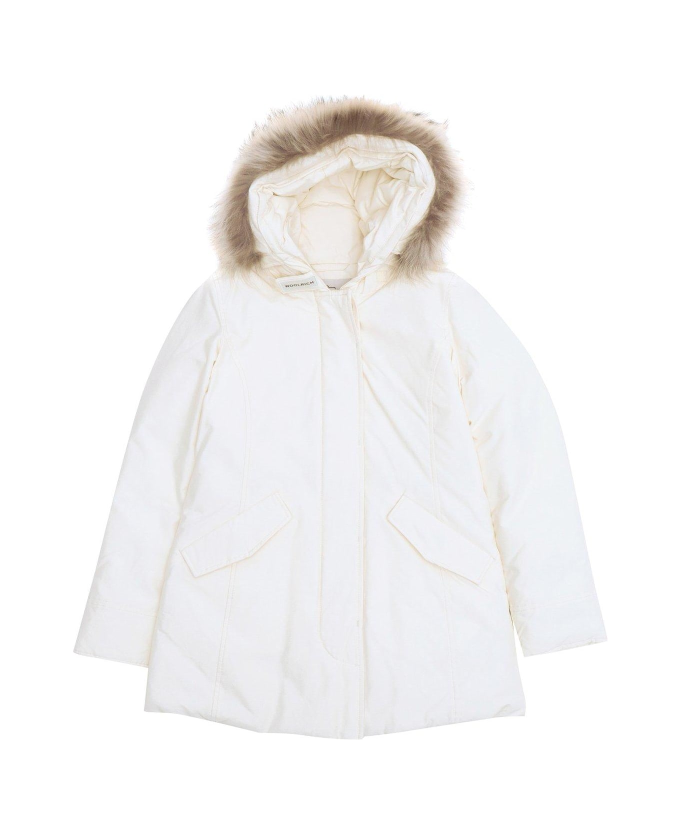 Woolrich Long-sleeved Hooded Jacket - Mkc Milky Cream