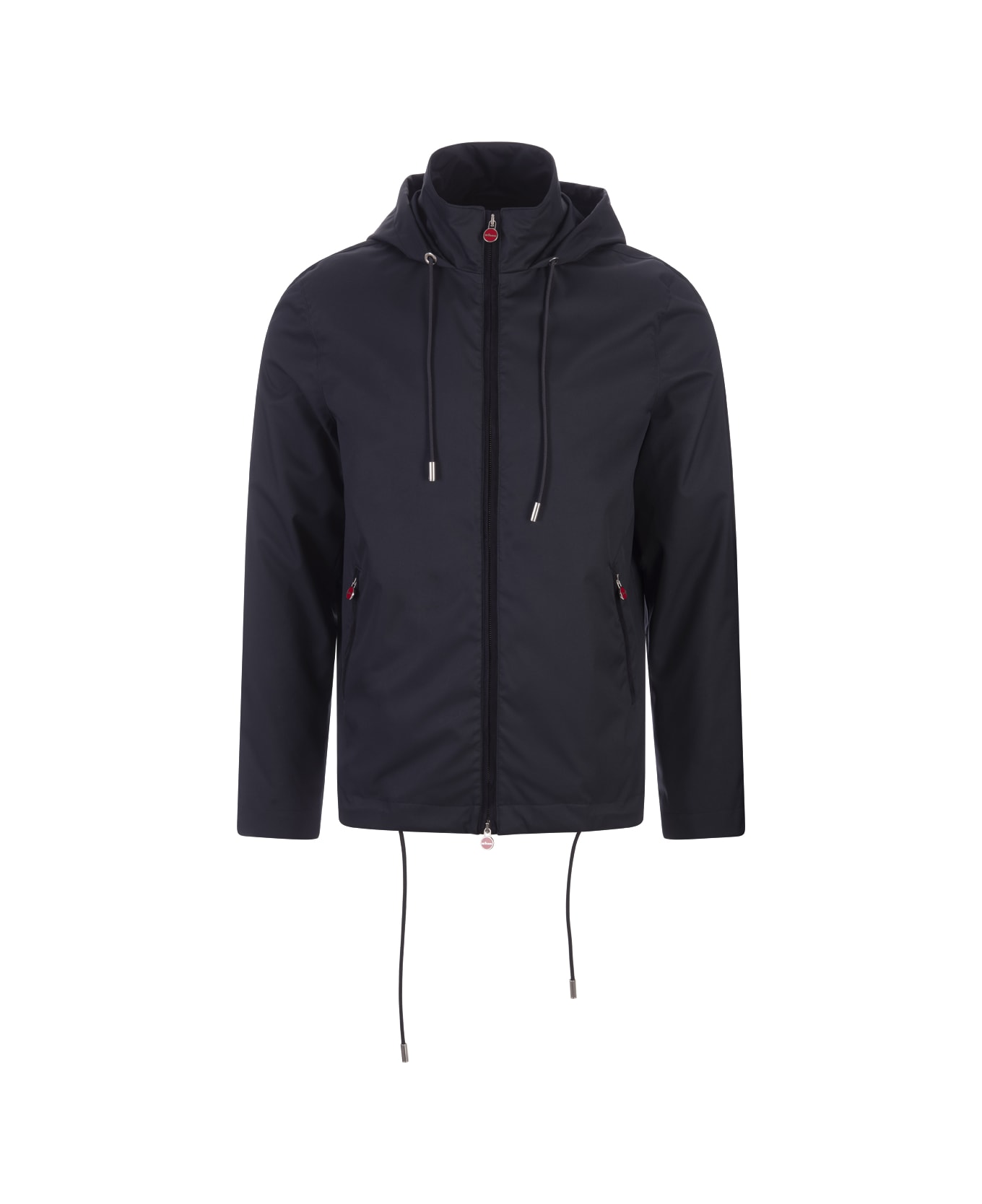 Kiton Lightweight Jacket In Blue Technical Fabric - Blue