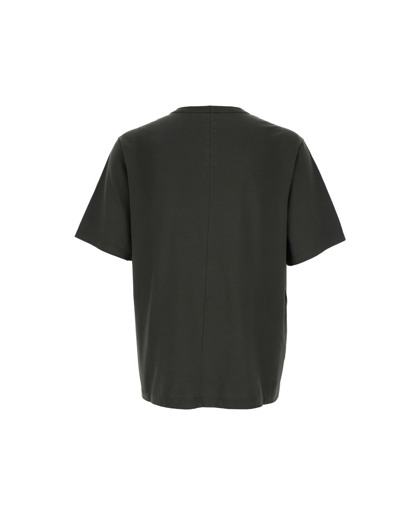 Rick Owens 
brad
 Green Crewneck T-shirt With Rear Stitching In Cotton Man - Green