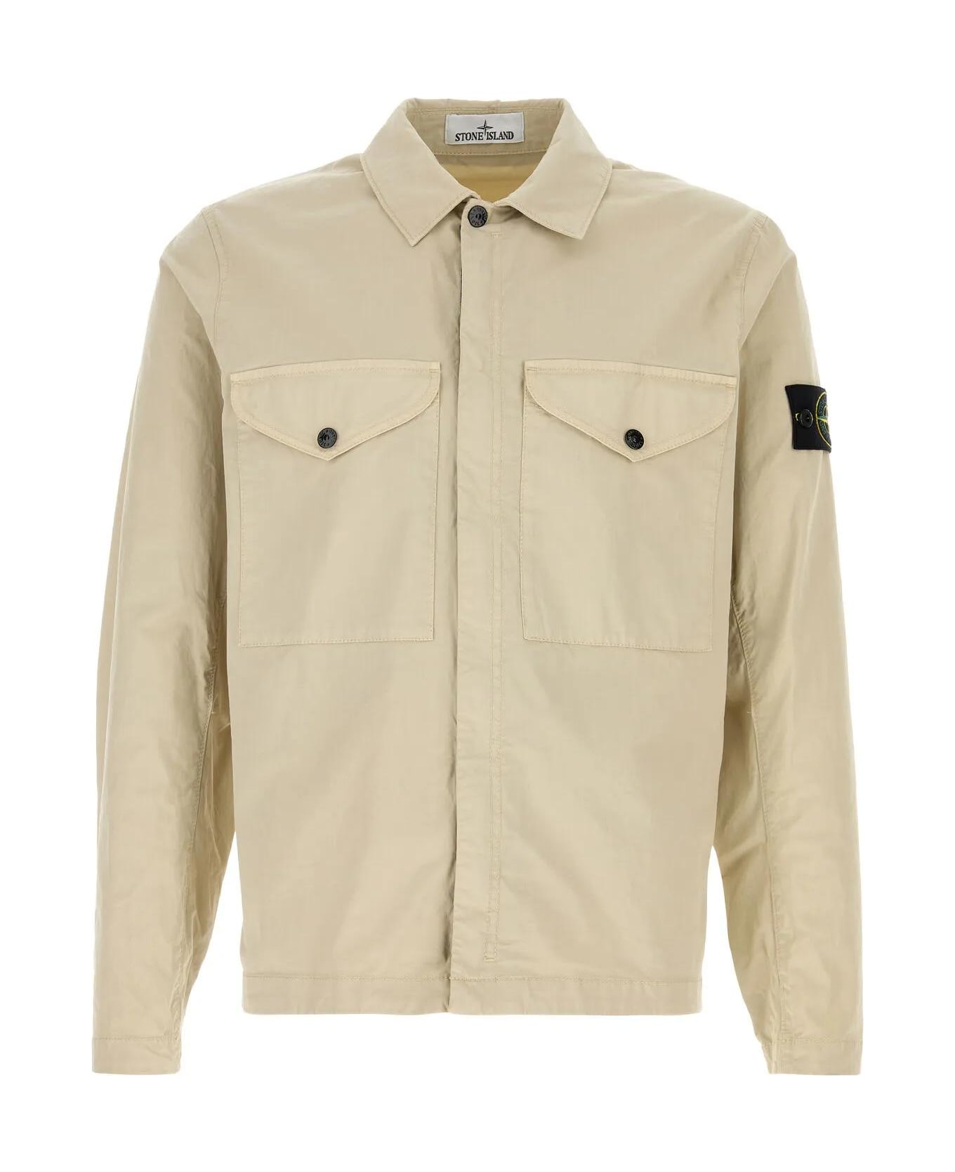Stone Island Sand Stretch Twill Jacket - Beige