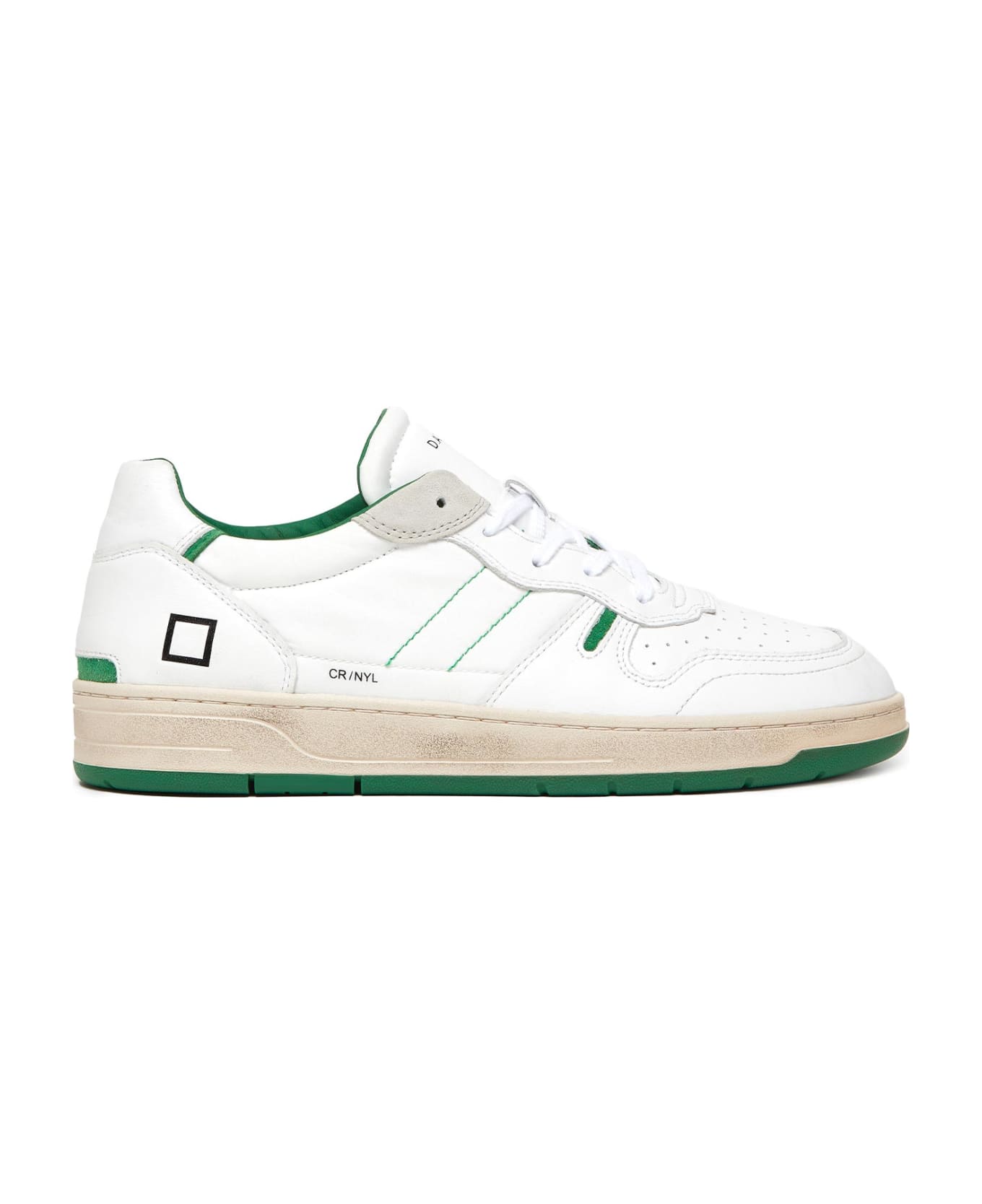 D.A.T.E. Court 2.0 White Green Leather Sneaker - WHITE GREEN スニーカー