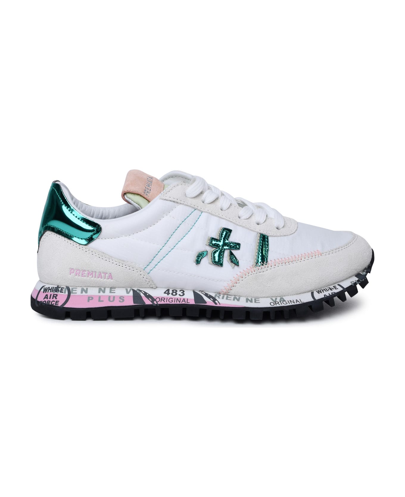 Premiata 'seand' White Fabric And Leather Sneakers - White スニーカー