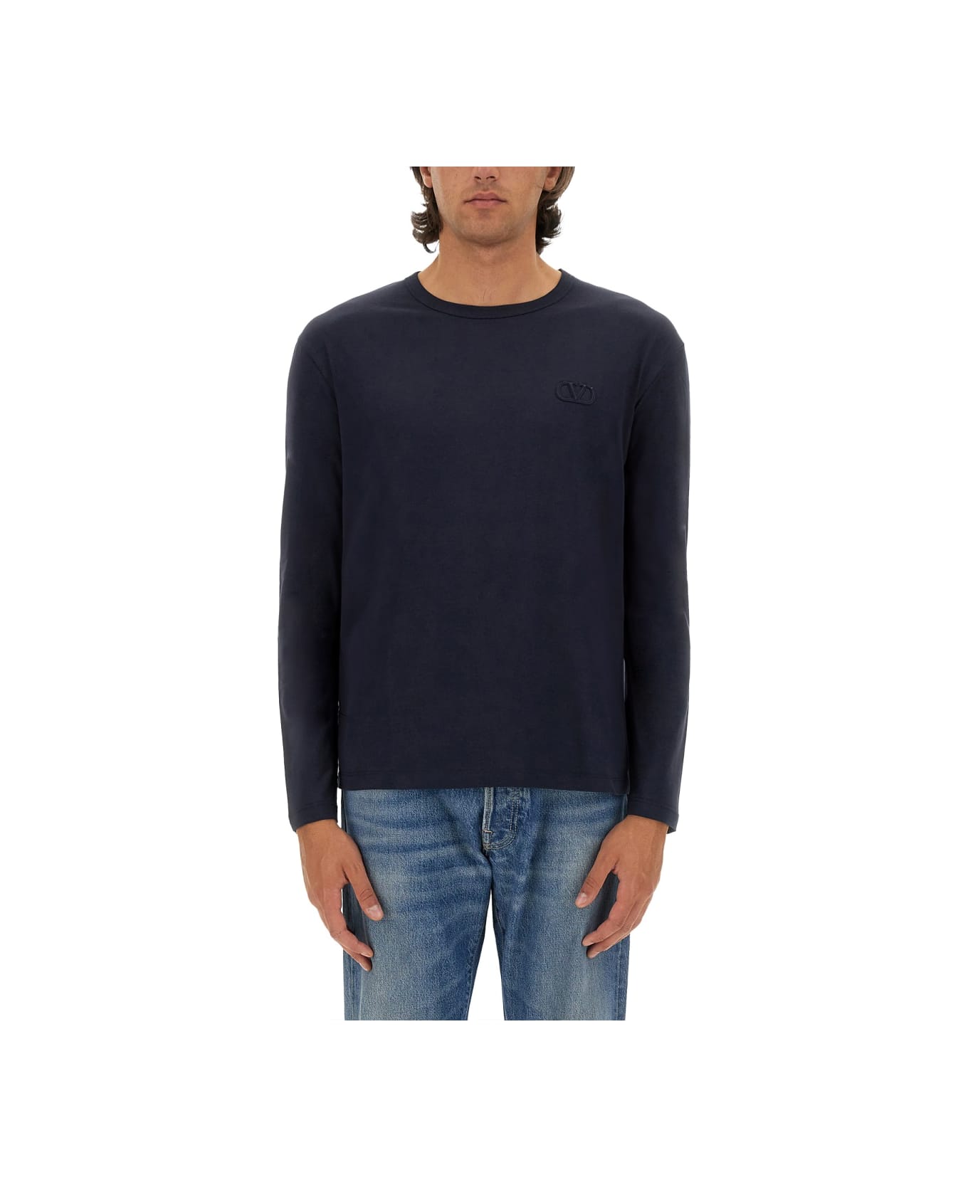 Valentino T-shirt With Logo - BLUE シャツ