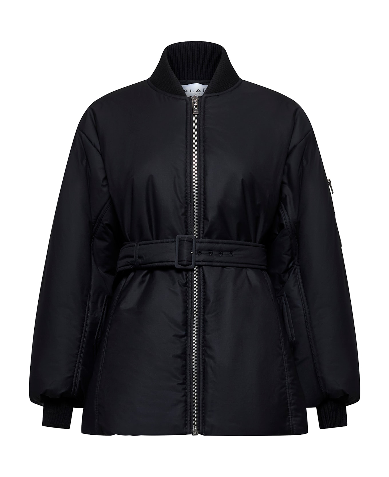 Alaia Black Technical Twill Belted Bomber Jacket - Noir alaia