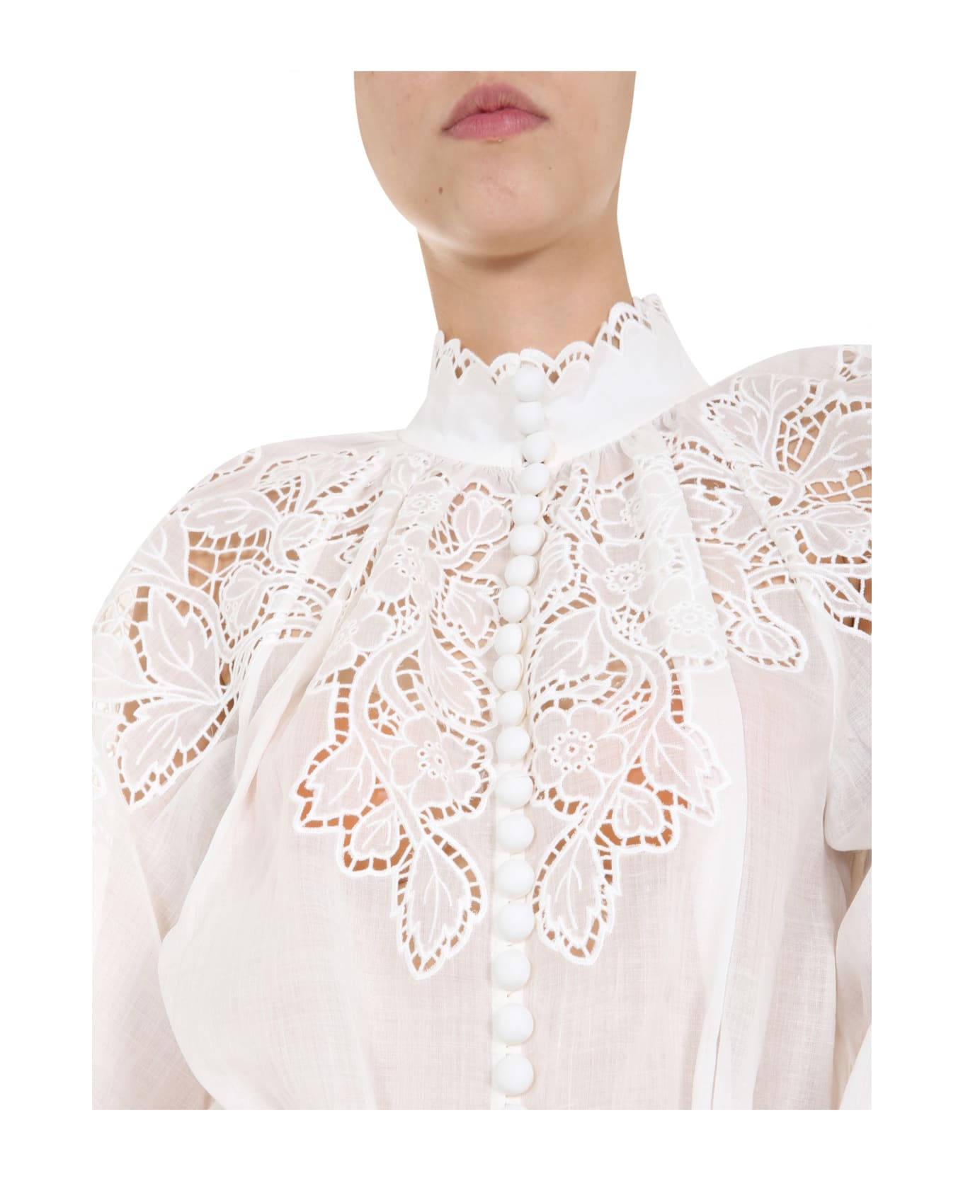 Zimmermann Embroidered Shirt - BIANCO