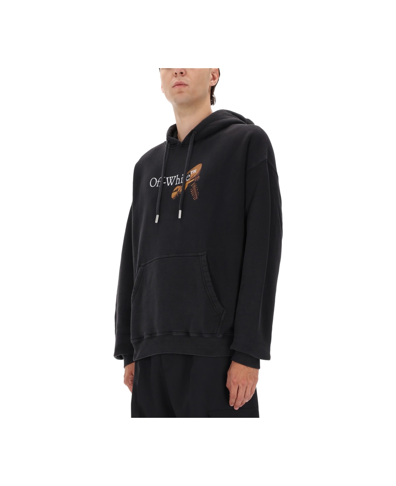 Off-White Sweatshirt With Logo - BLACK