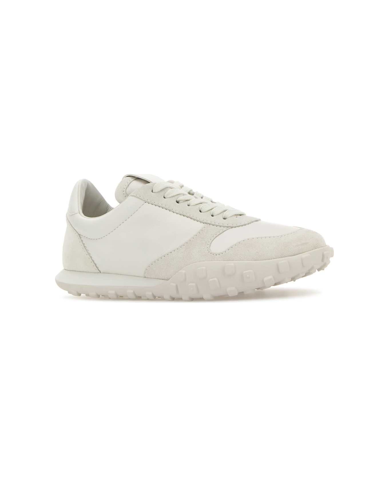 Jil Sander White Leather And Suede Moon Sneakers - White