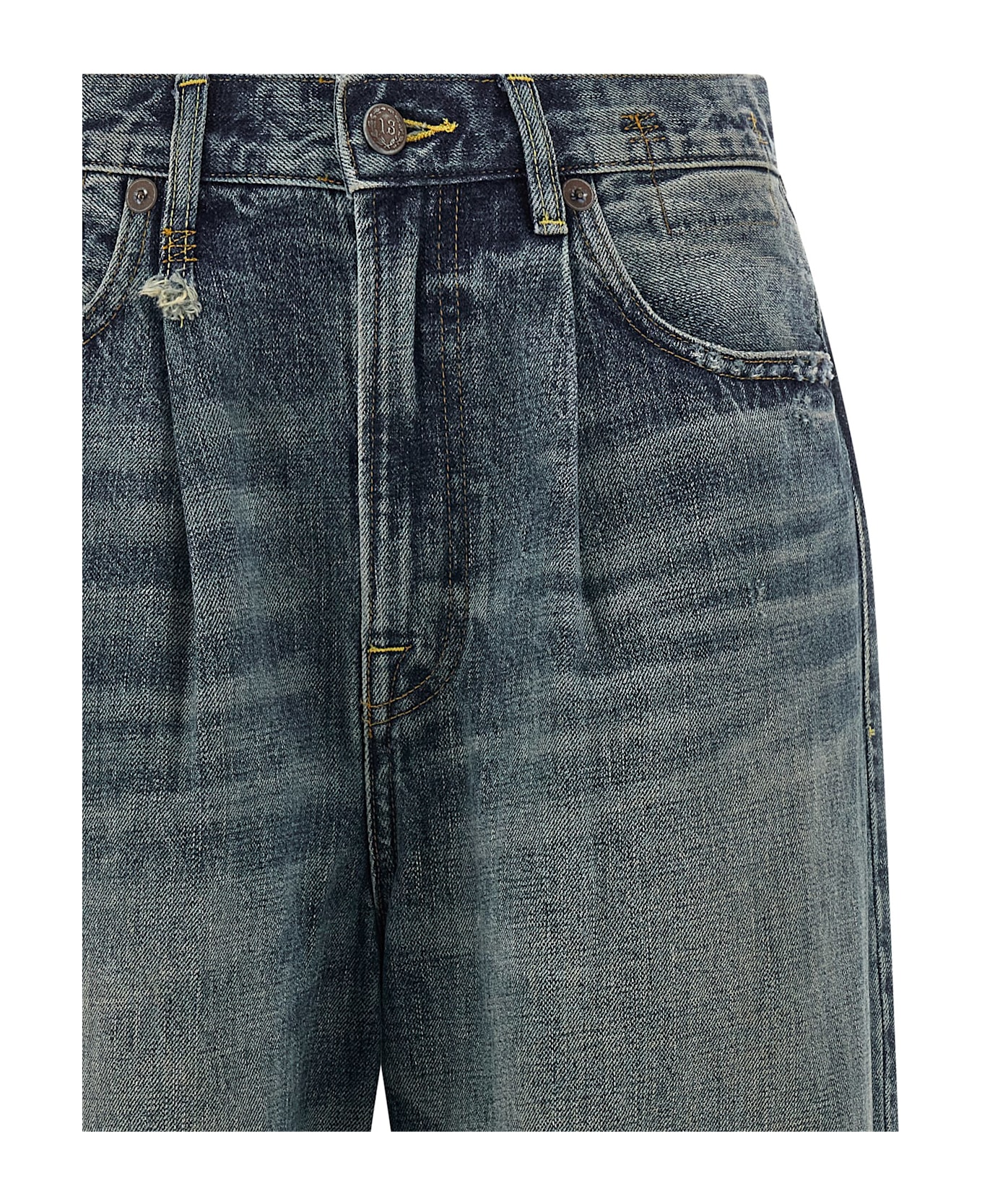 R13 Cropped Jeans - Blue