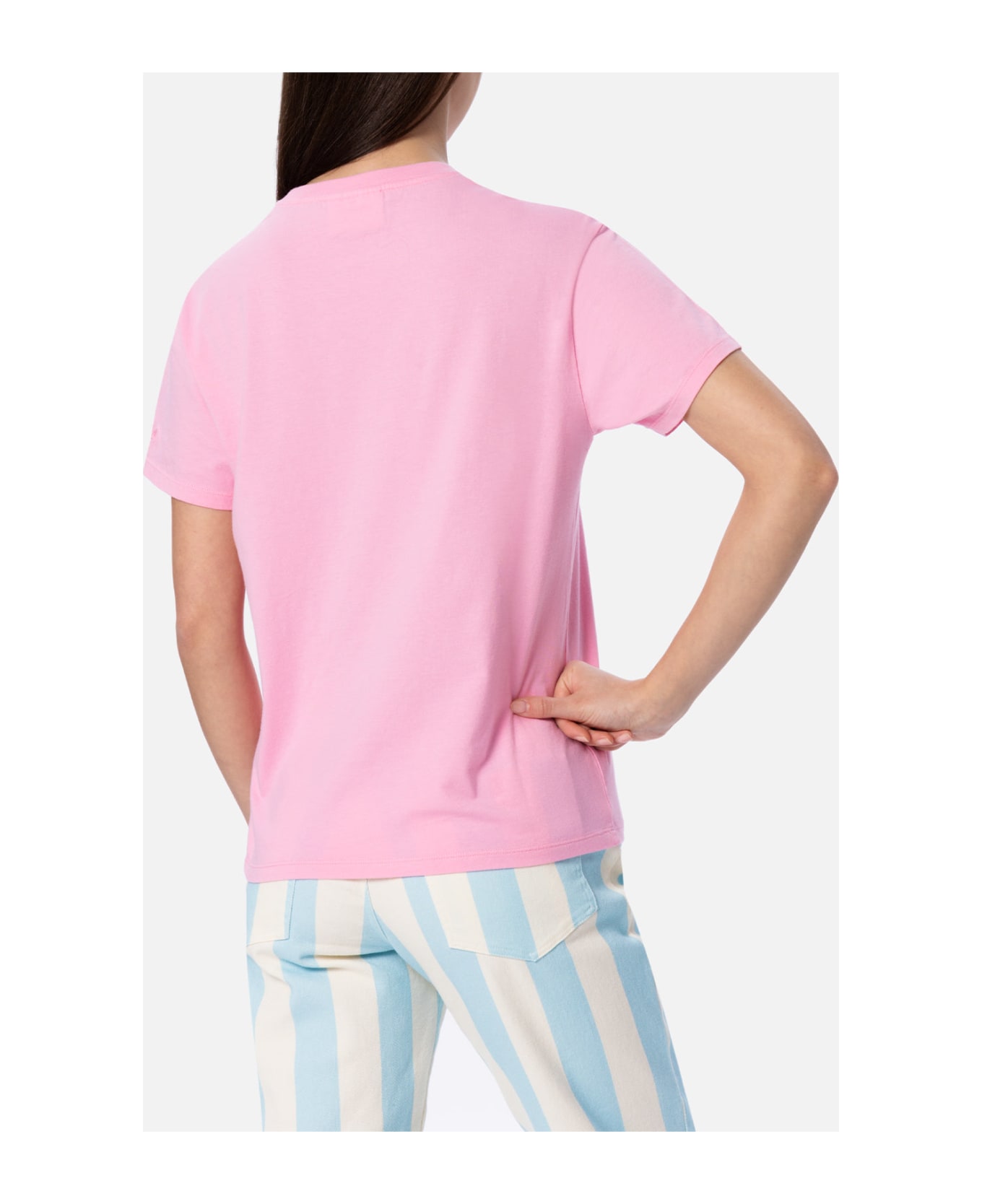 MC2 Saint Barth Woman Cotton Jersey Crewneck T-shirt Emilie With Barbie St. Barth Print | Barbie Special Edition - PINK