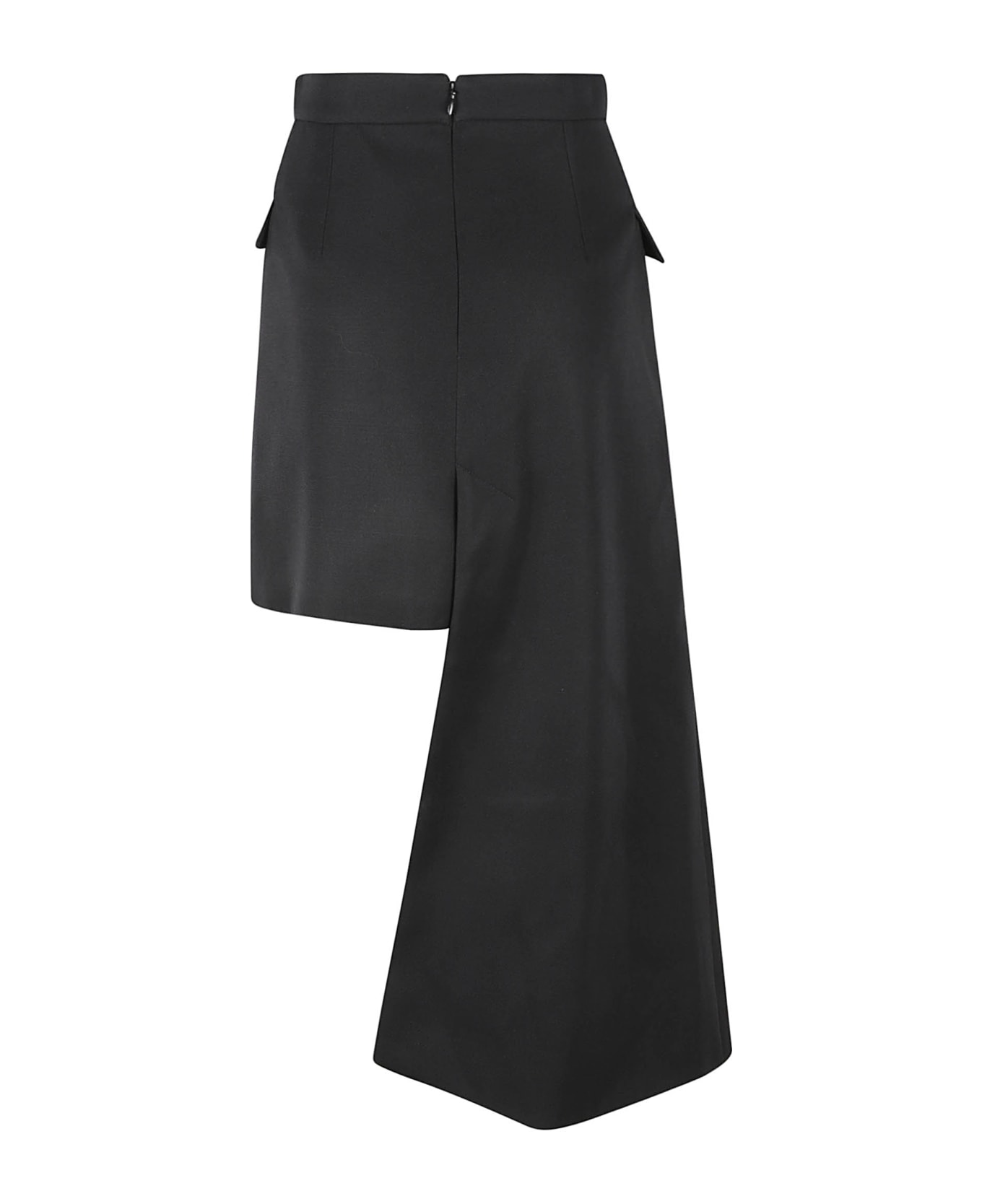 Alexander McQueen Rear Zip Uneven Skirt - Black