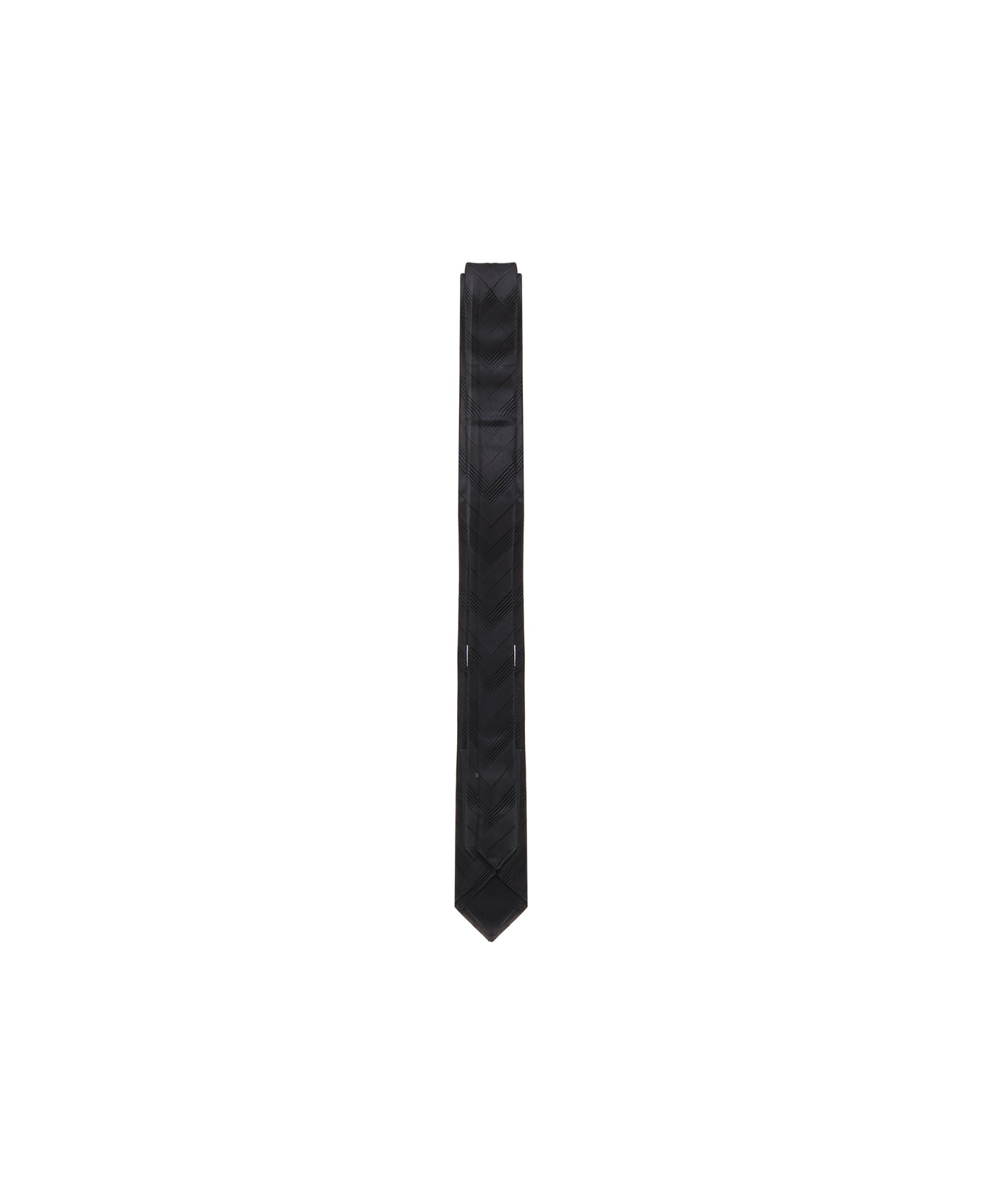 Saint Laurent Striped Tie - BLACK/BLACK