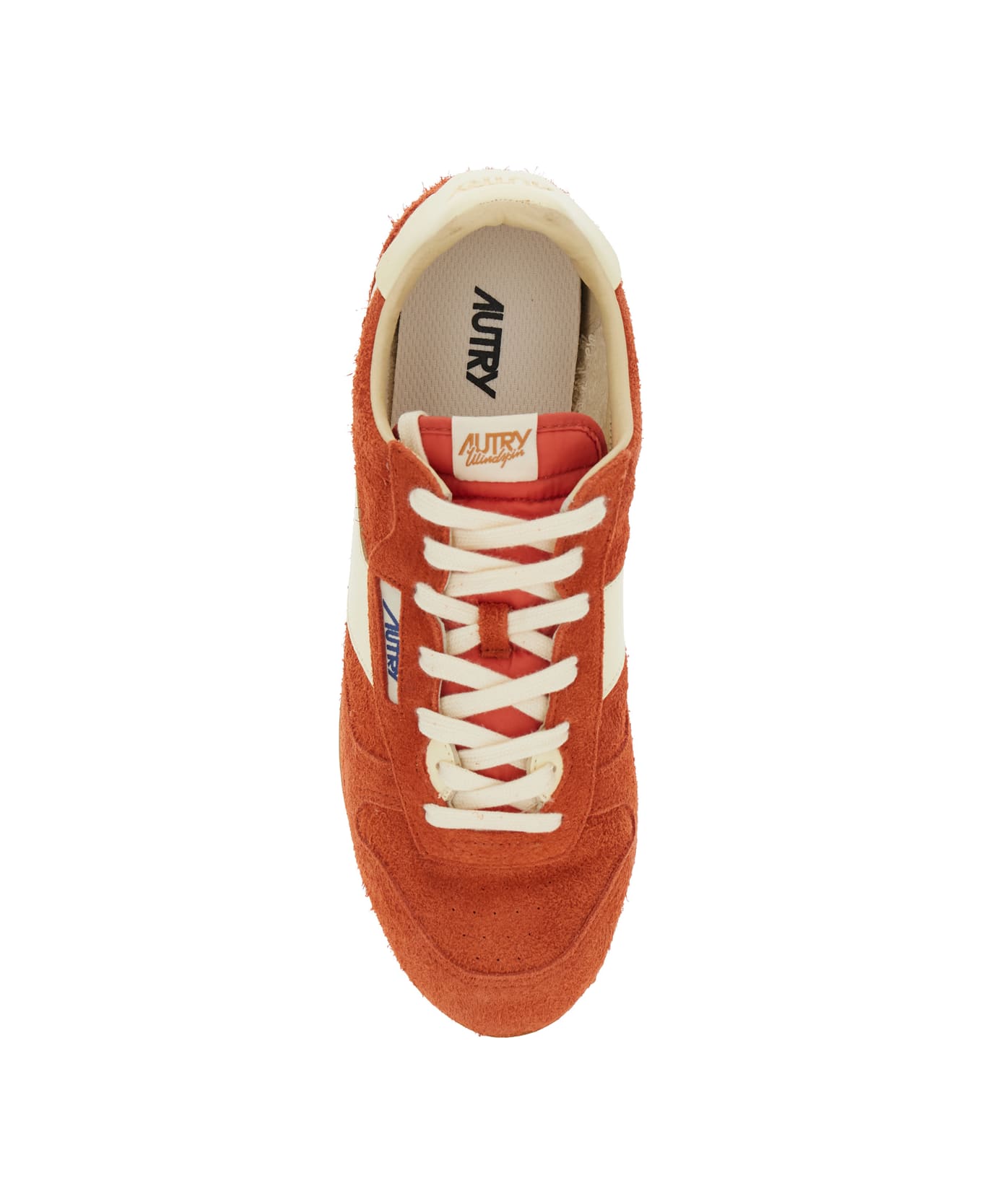 Autry 'windspin Low' Red Sneaker With Logo On The Side And On The Heel In Suede Man - Red