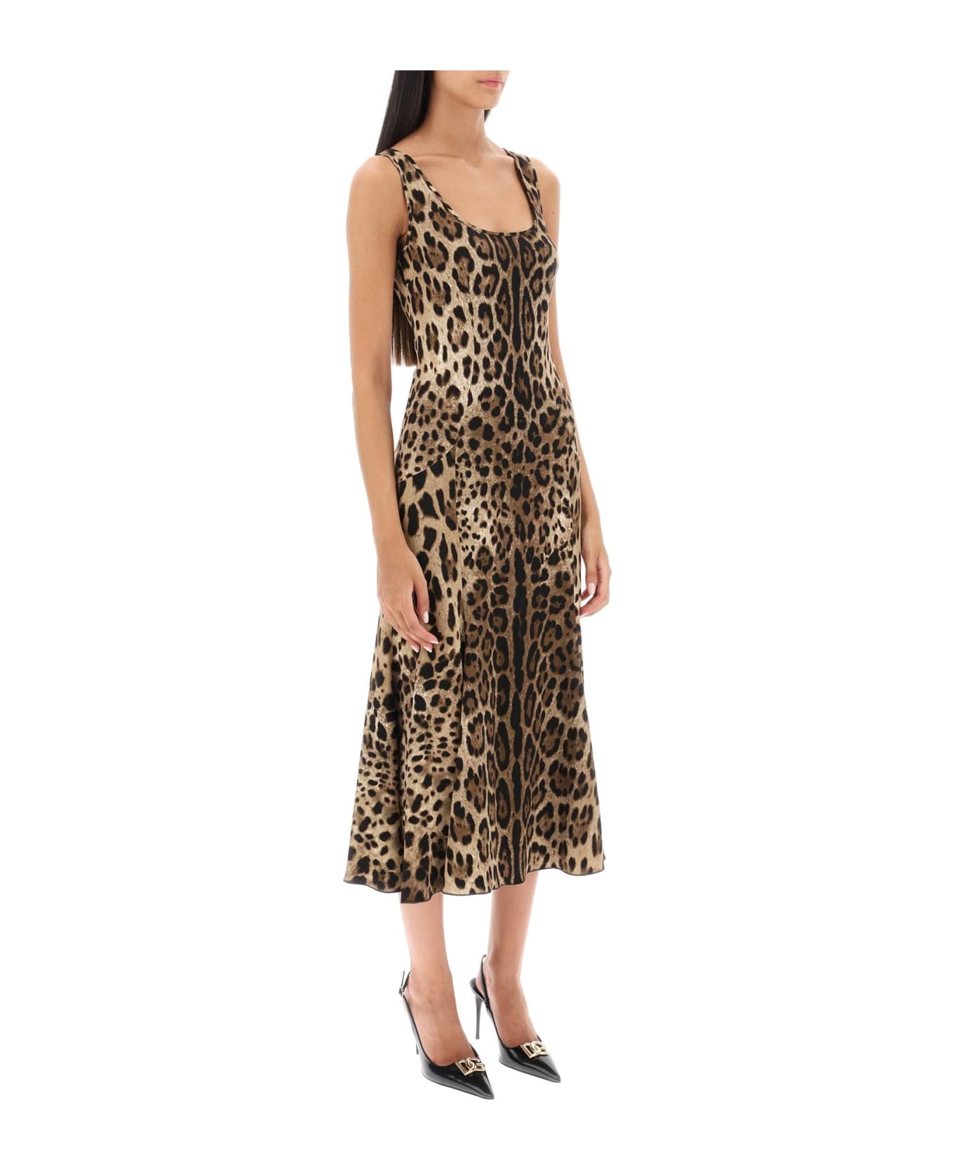 Dolce & Gabbana Leopard-print Midi Dress - LEO NEW (Beige)