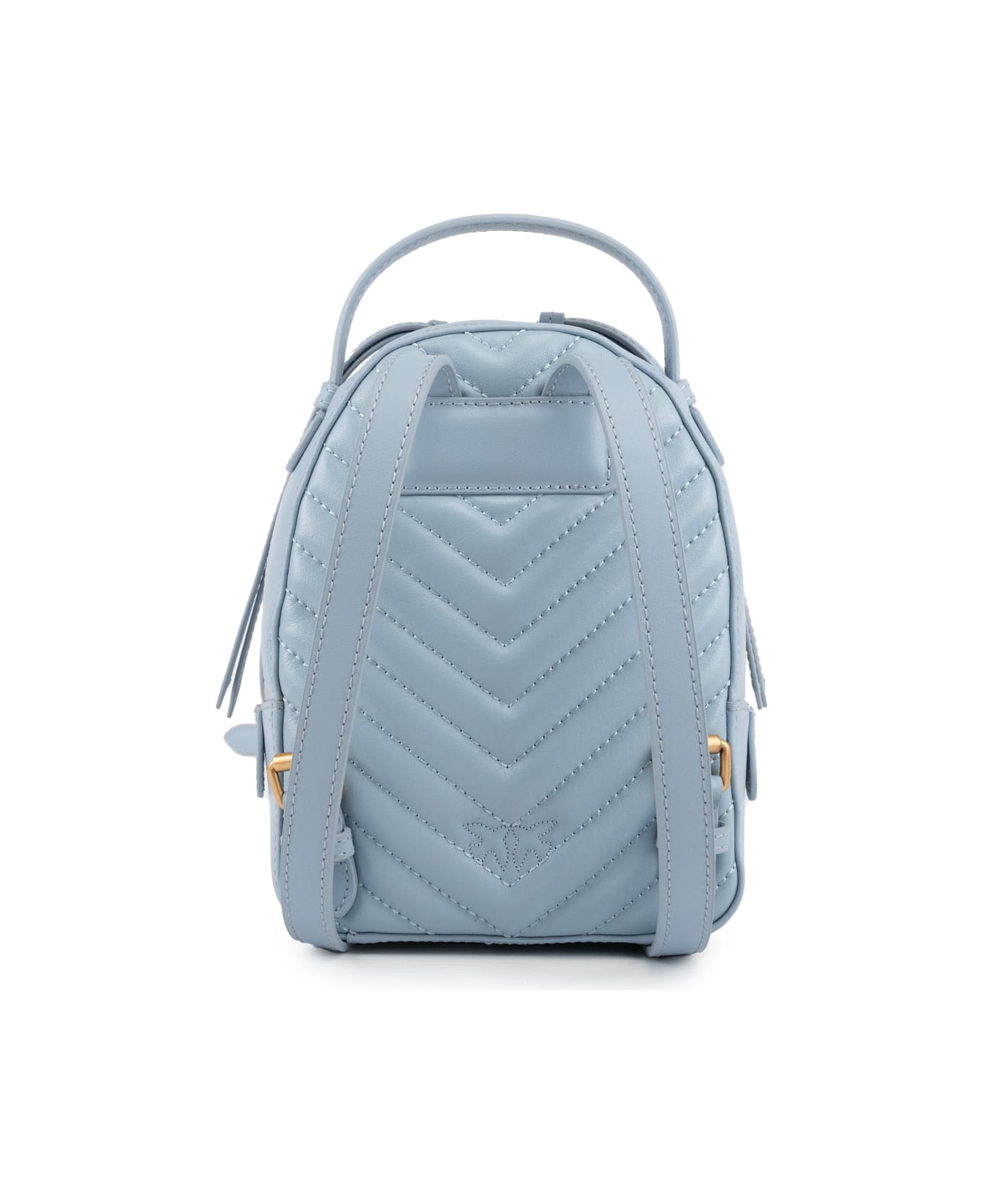 Pinko Love Bag Mini Backpack In Matelasse' Leather - Celeste