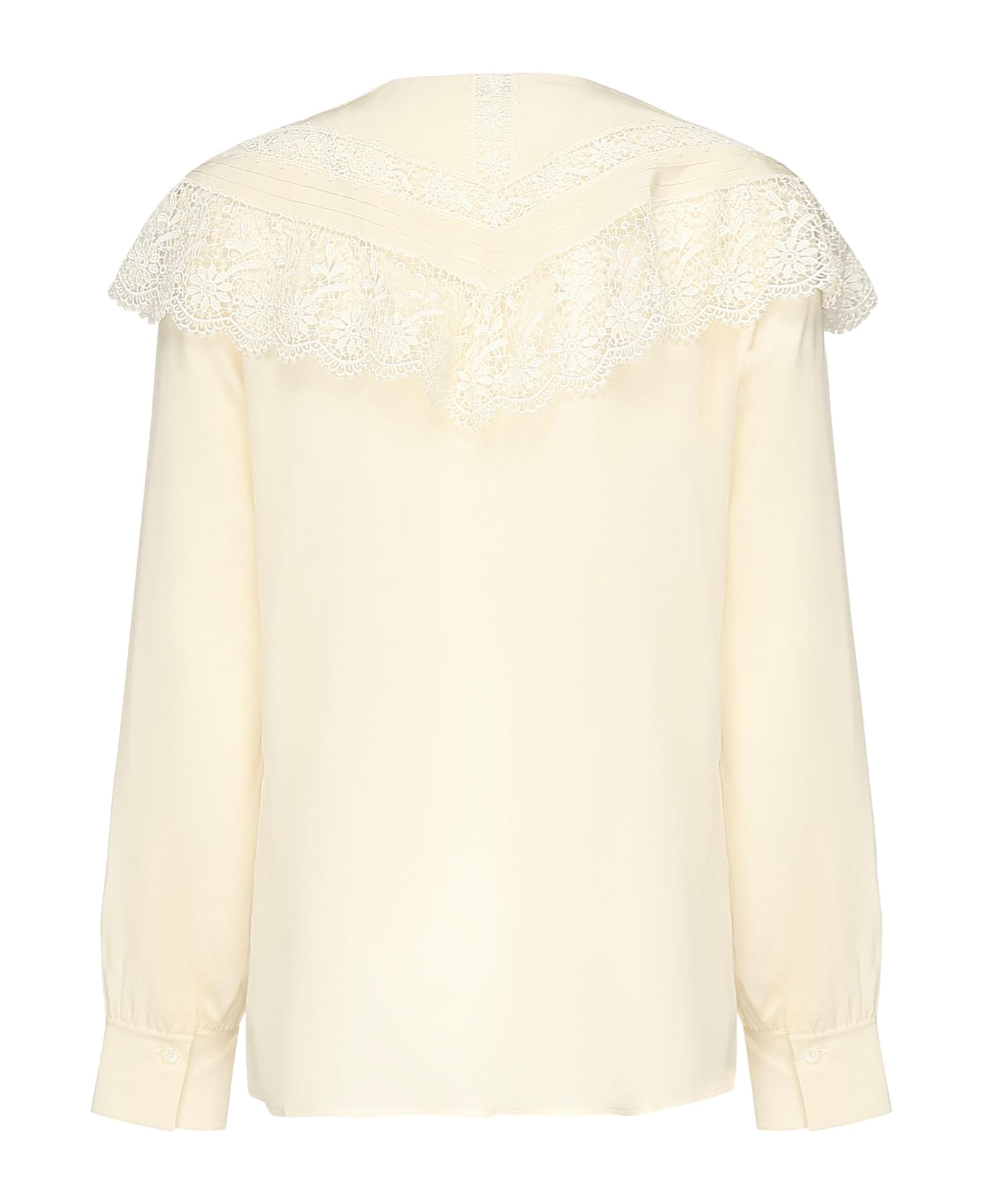 Chloé Silk And Lace Ruffle Blouse - Pink