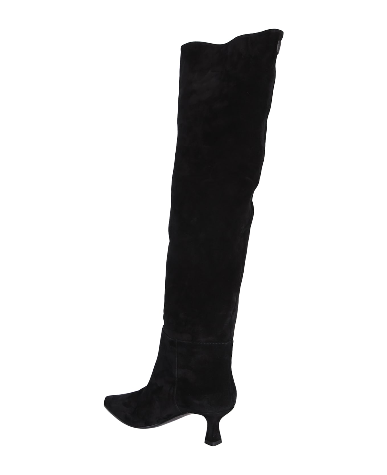 3JUIN Bea Suede Black High Boots - Black ブーツ
