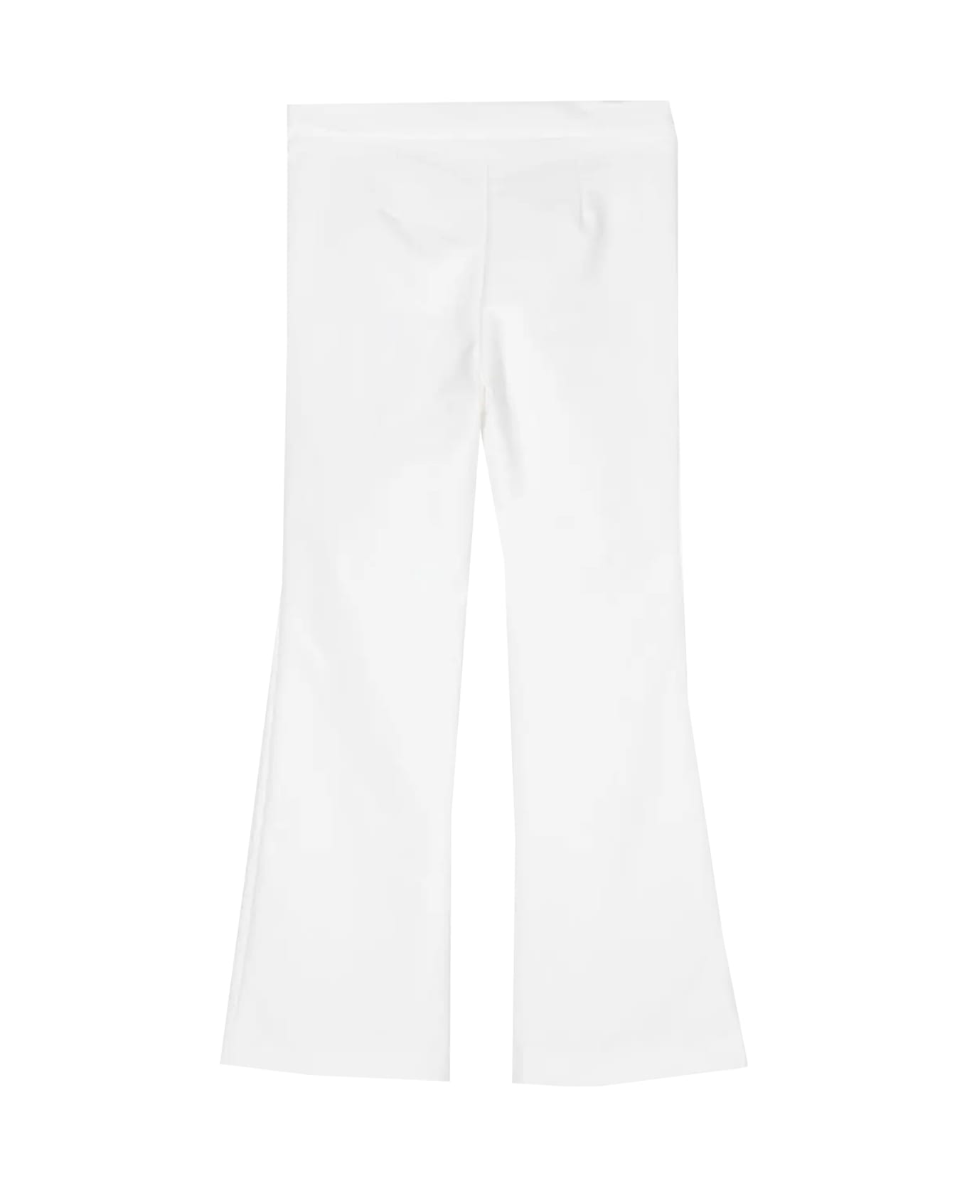 Elisabetta Franchi Flared Pants With Bow - Panna
