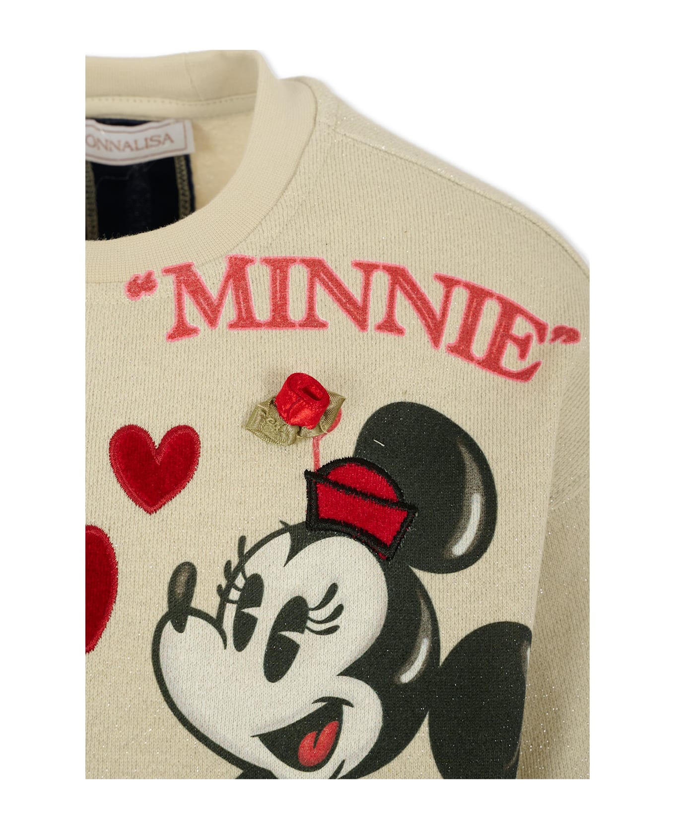 Monnalisa Grey Sweatshirt For Girl With Minnie - Grey ニットウェア＆スウェットシャツ