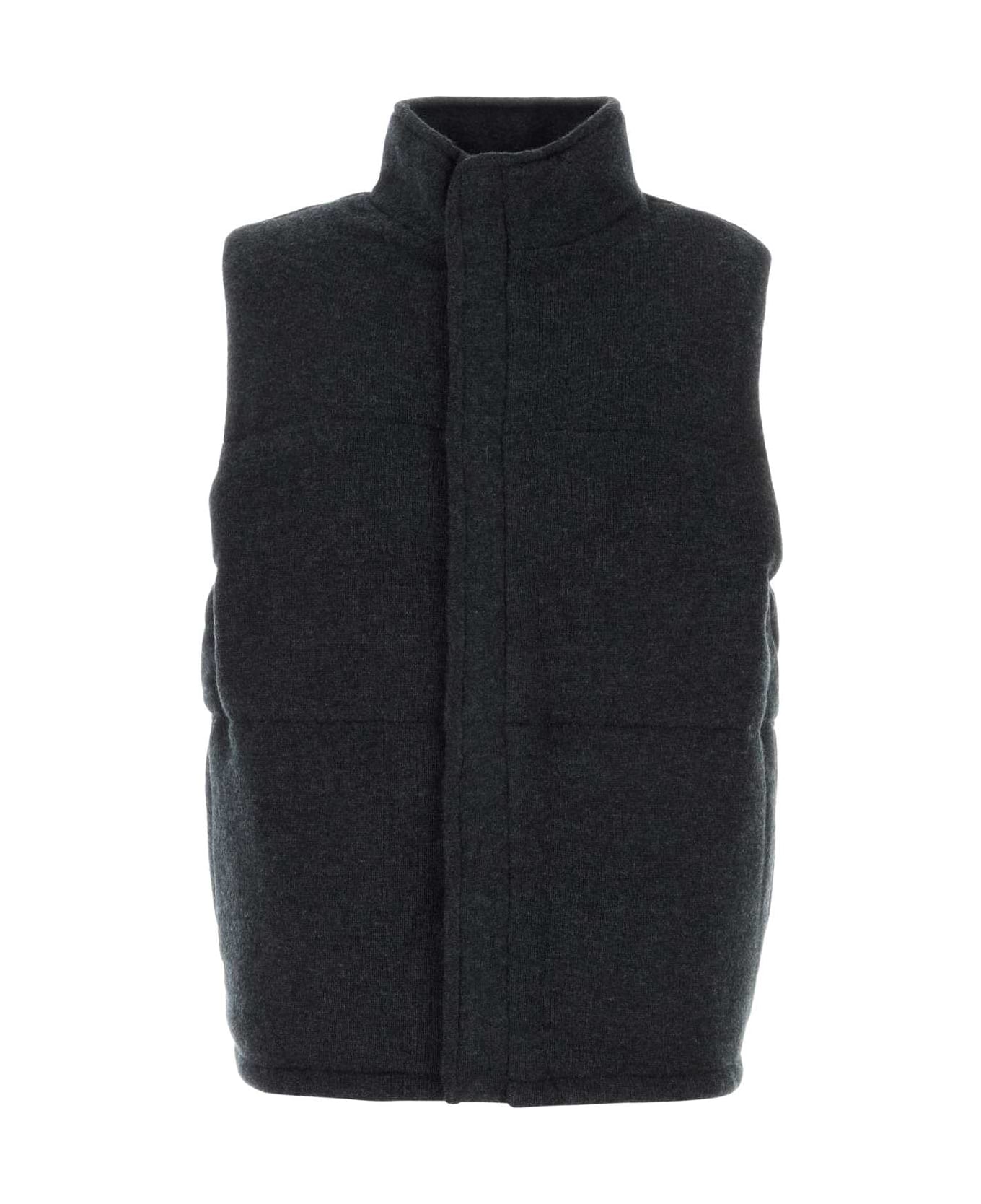 Le Kasha Charcoal Cashmere Vest - MIDNIGHT ベスト