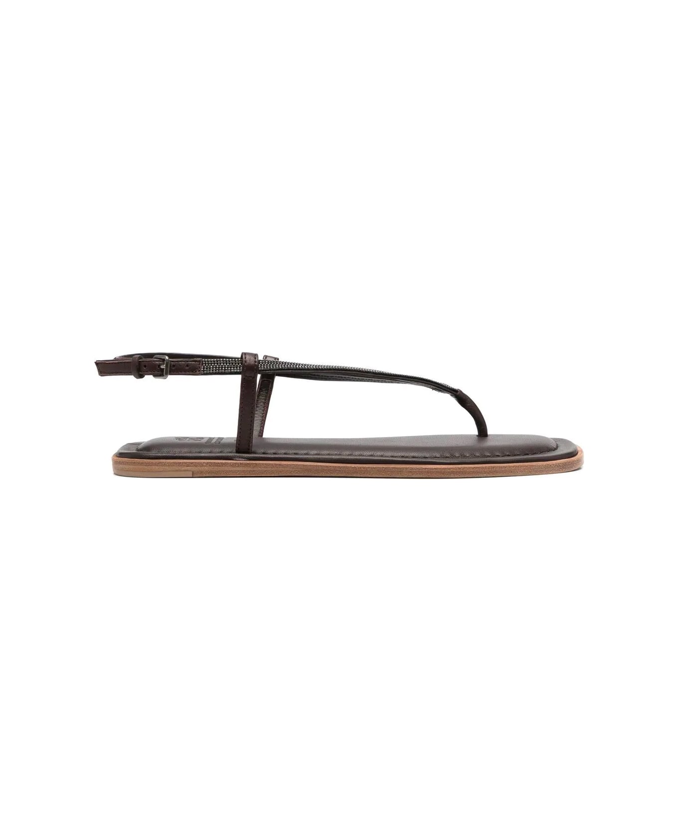 Brunello Cucinelli Slim Sandals - Dark Brown