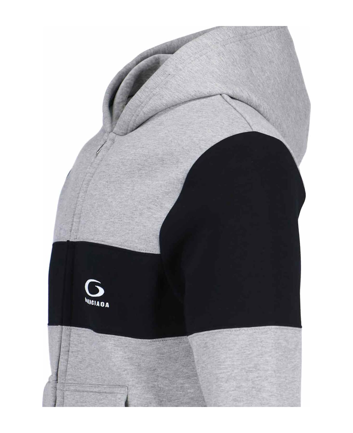 Balenciaga Logo Zip Sweatshirt - GREY