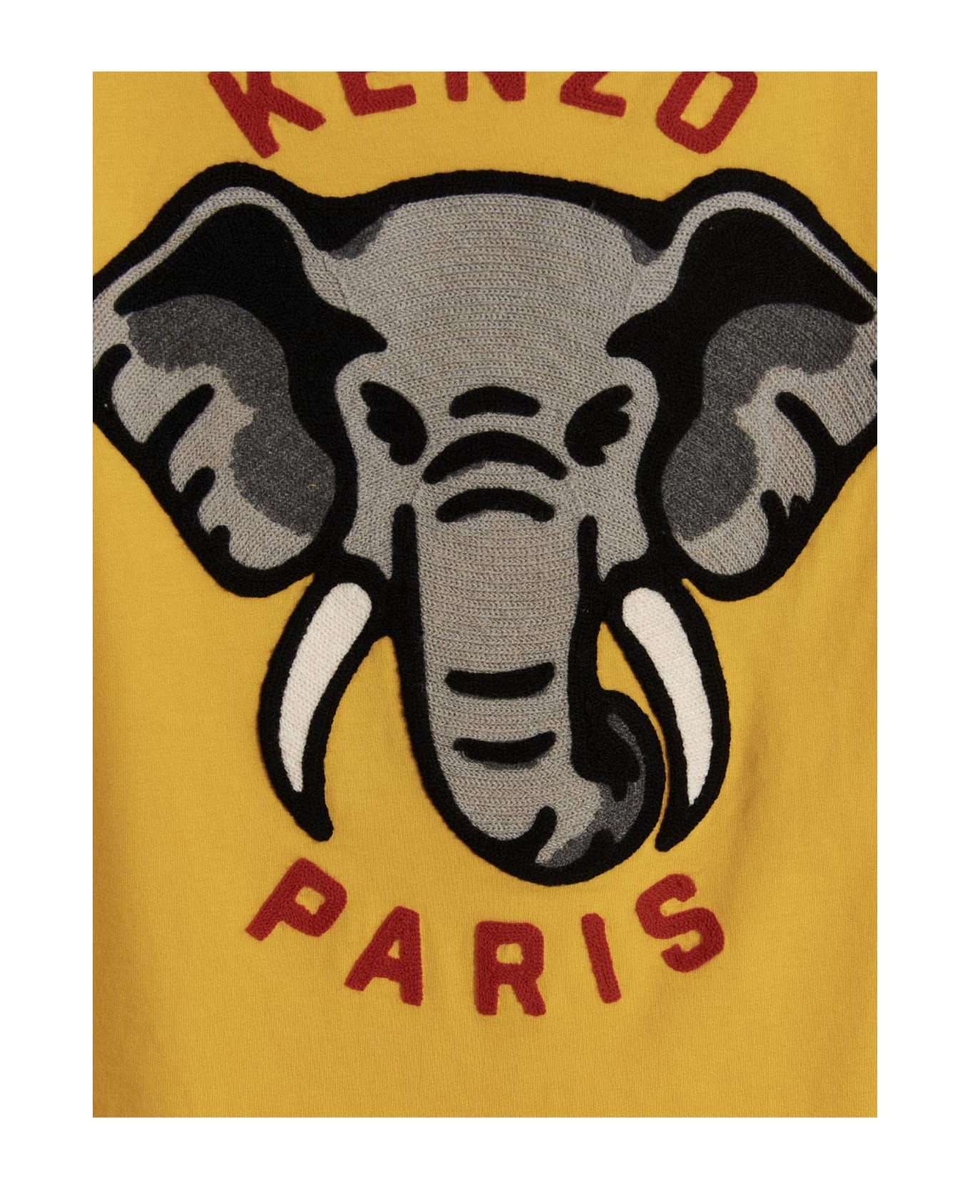 Kenzo Oversize T-shirt With Elephant And Logo On The Chest - YELLOW