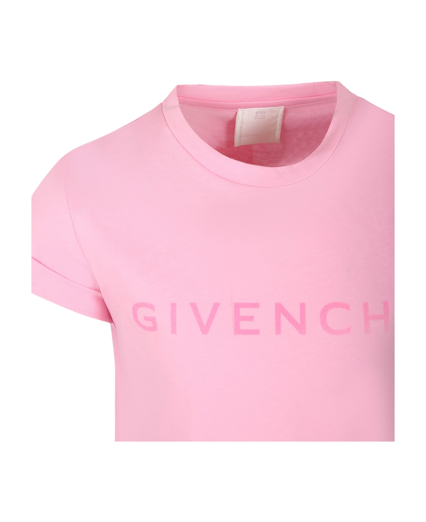 Givenchy Pink T-shirt For Girl With Logo - Pink