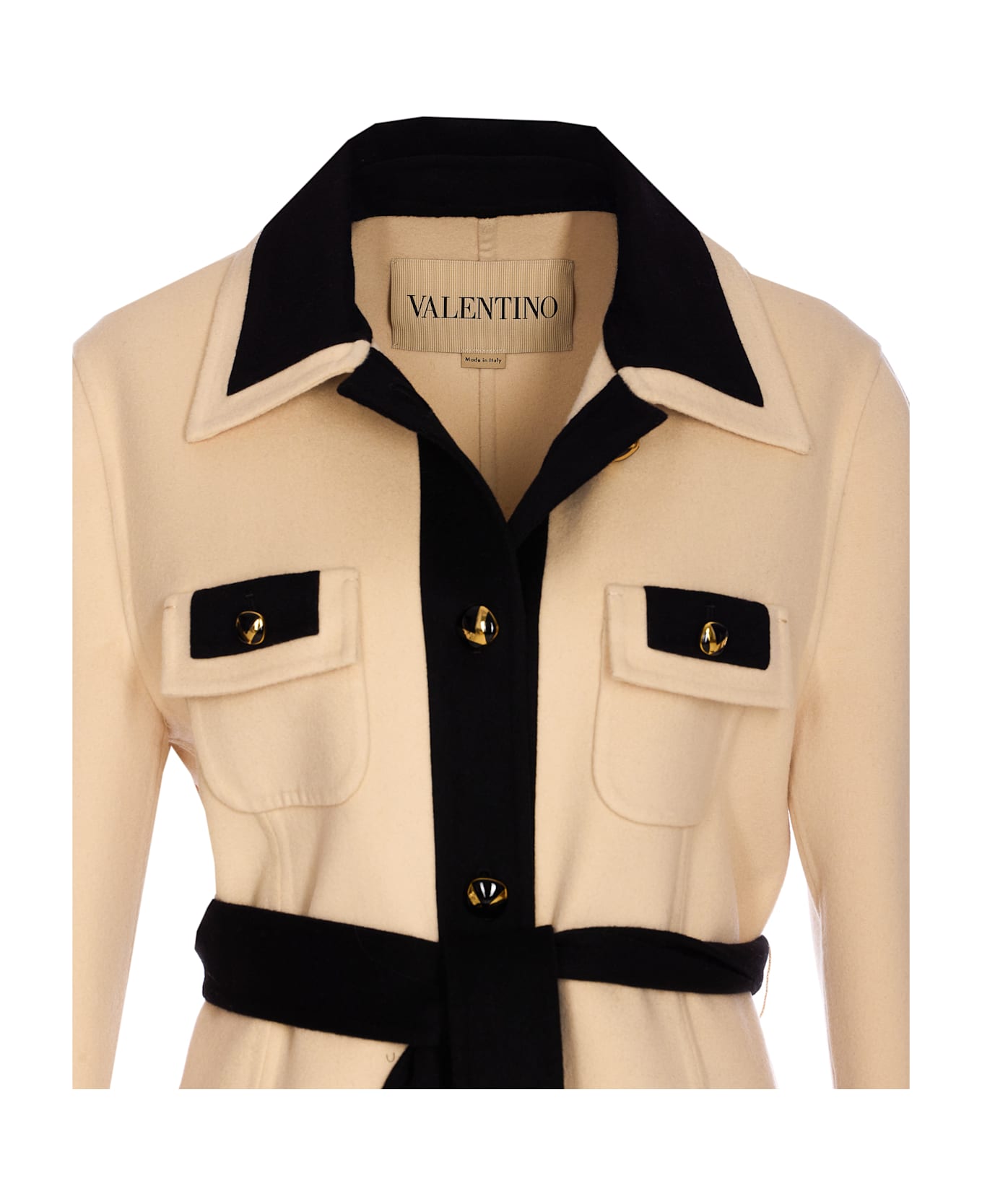 Valentino Garavani Solid Compact Drap Coat - Beige