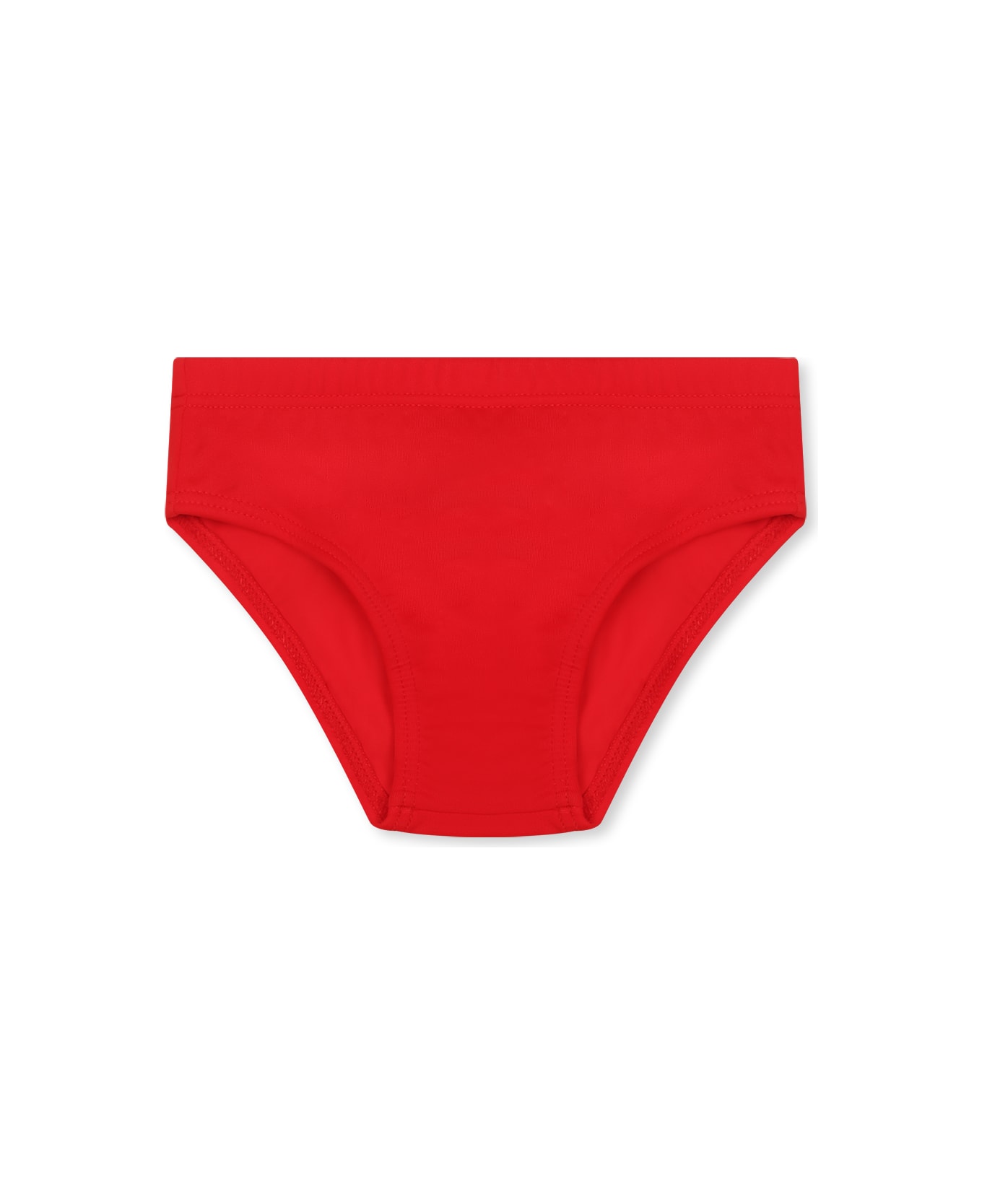 Diesel Red Swim Briefs For Baby Boy With Logo - Red