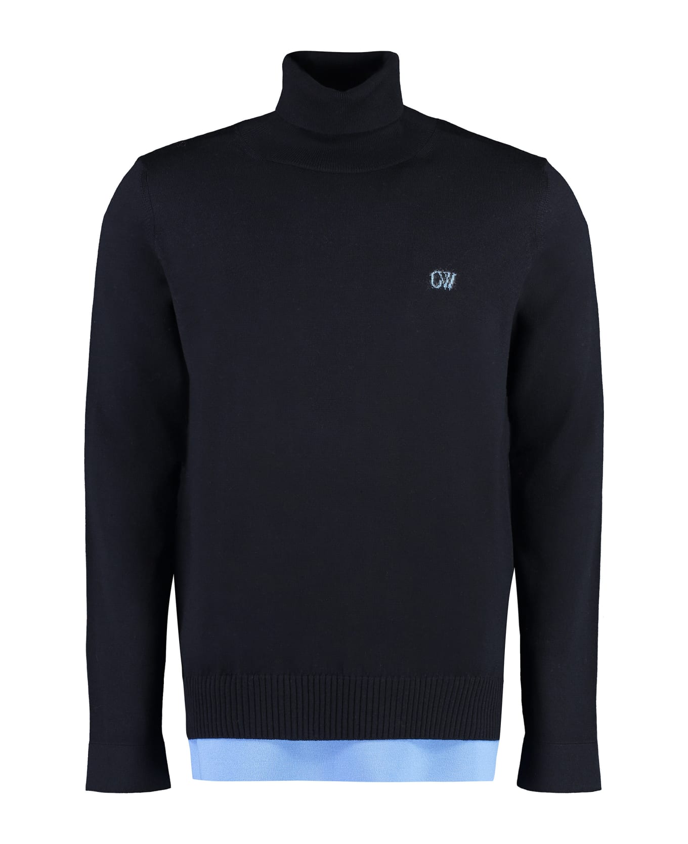 Off-White Wool Turtleneck Sweater - blue