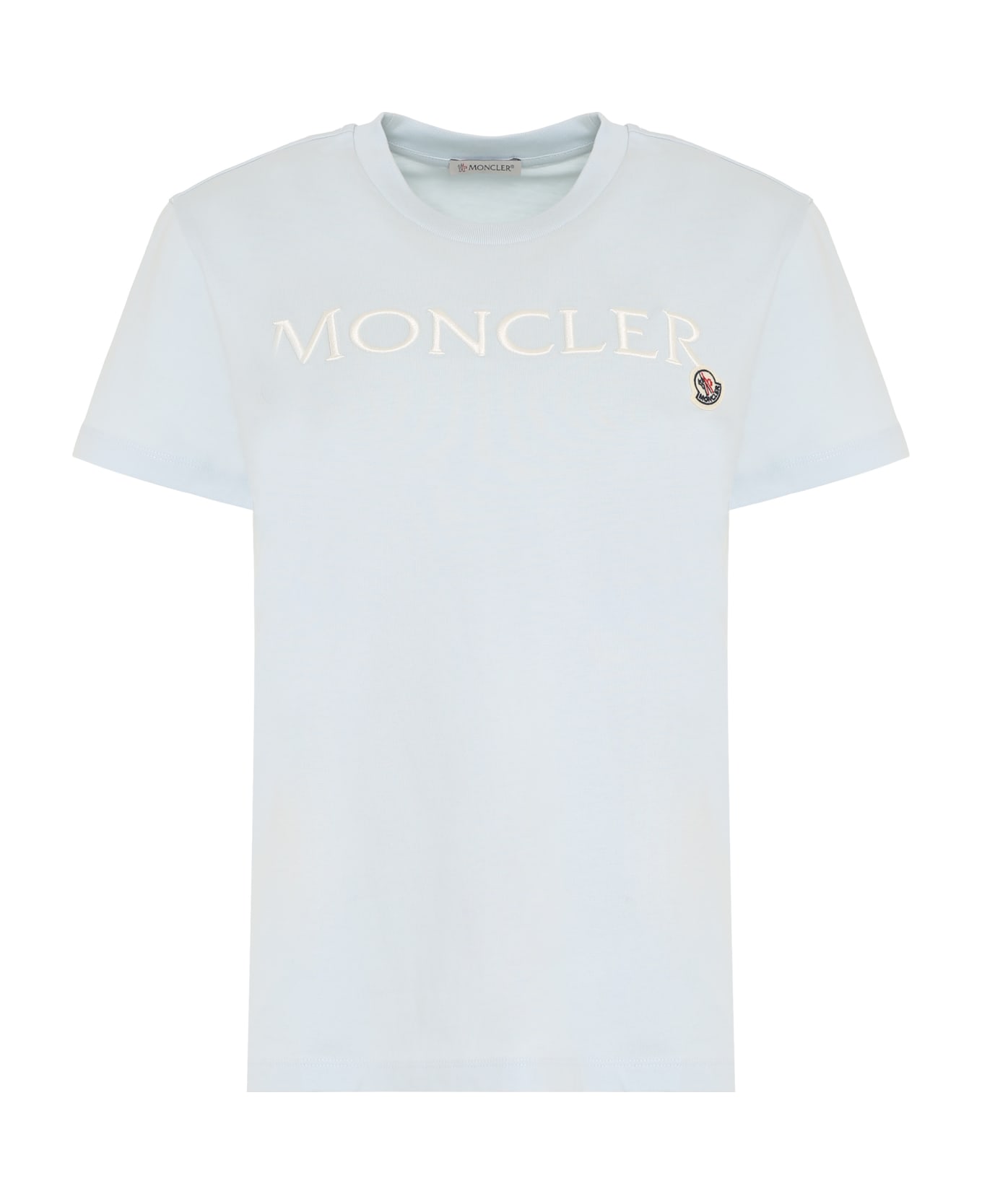 Moncler Cotton Crew-neck T-shirt - Light Blue